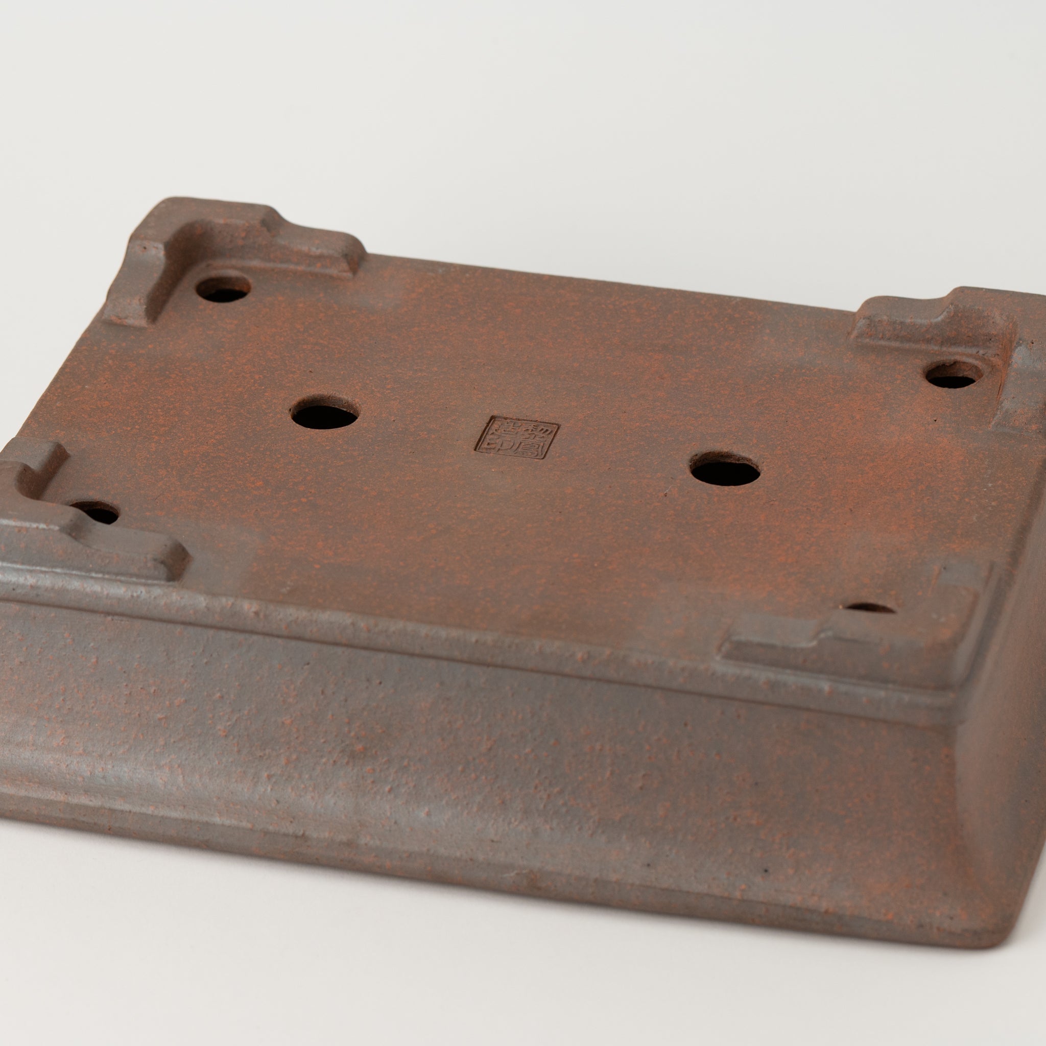 Reihou Tokoname Ware Rectangle Mud Japanese Bonsai Pot 12in.