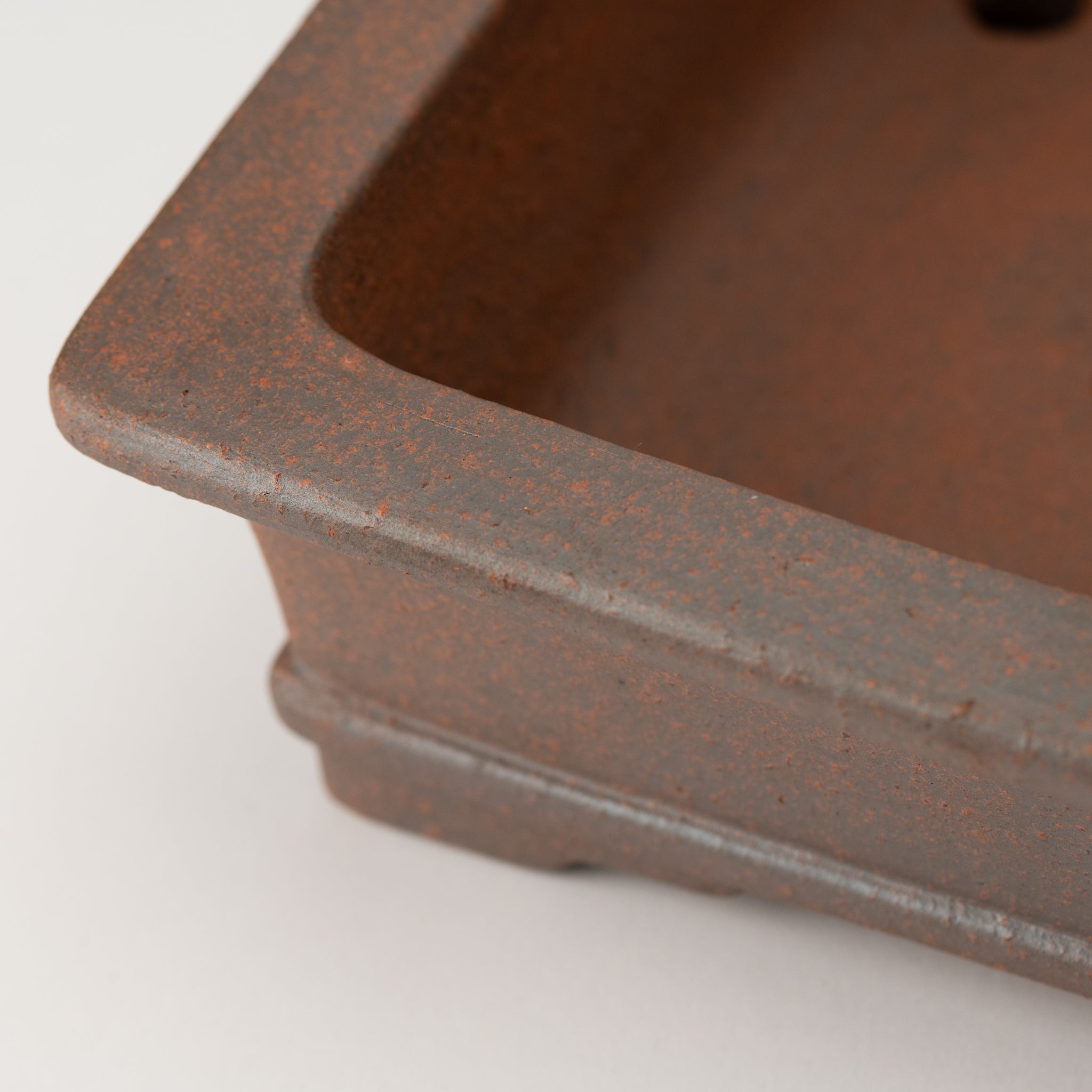 Reihou Tokoname Ware Rectangle Mud Japanese Bonsai Pot 12in.