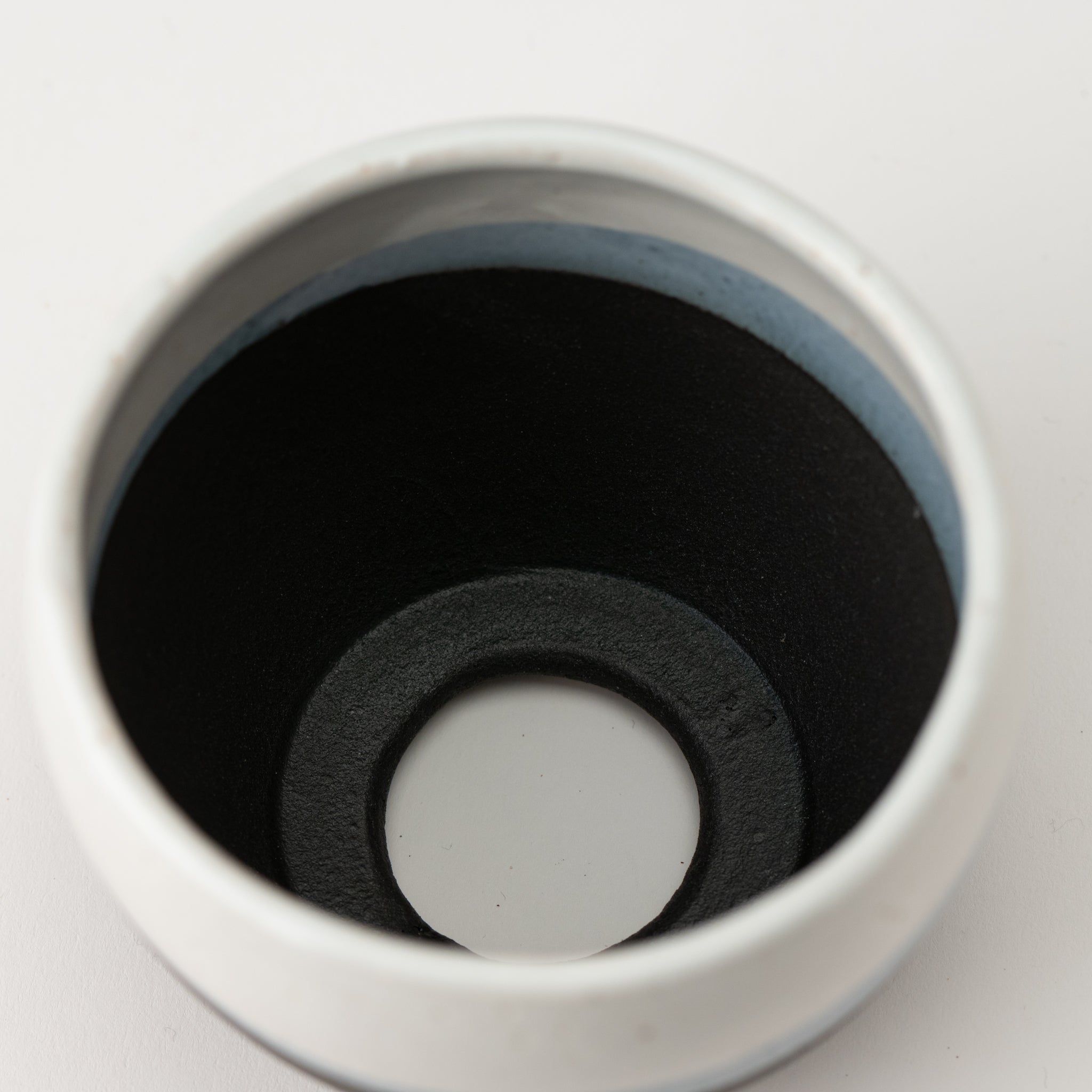 Naginowa Shigaraki Ware Black and White Japanese Bonsai Pot