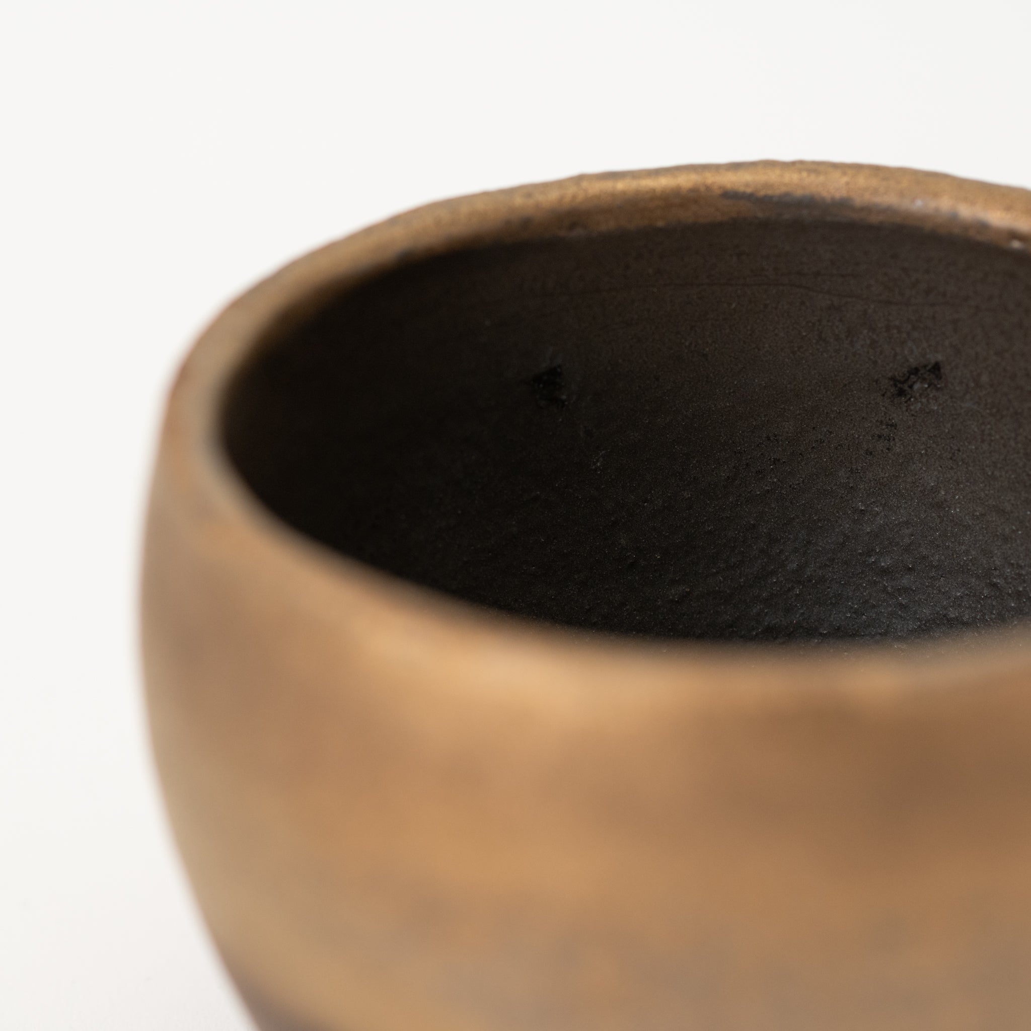 Naginowa Shigaraki Ware Gold Japanese Bonsai Pot