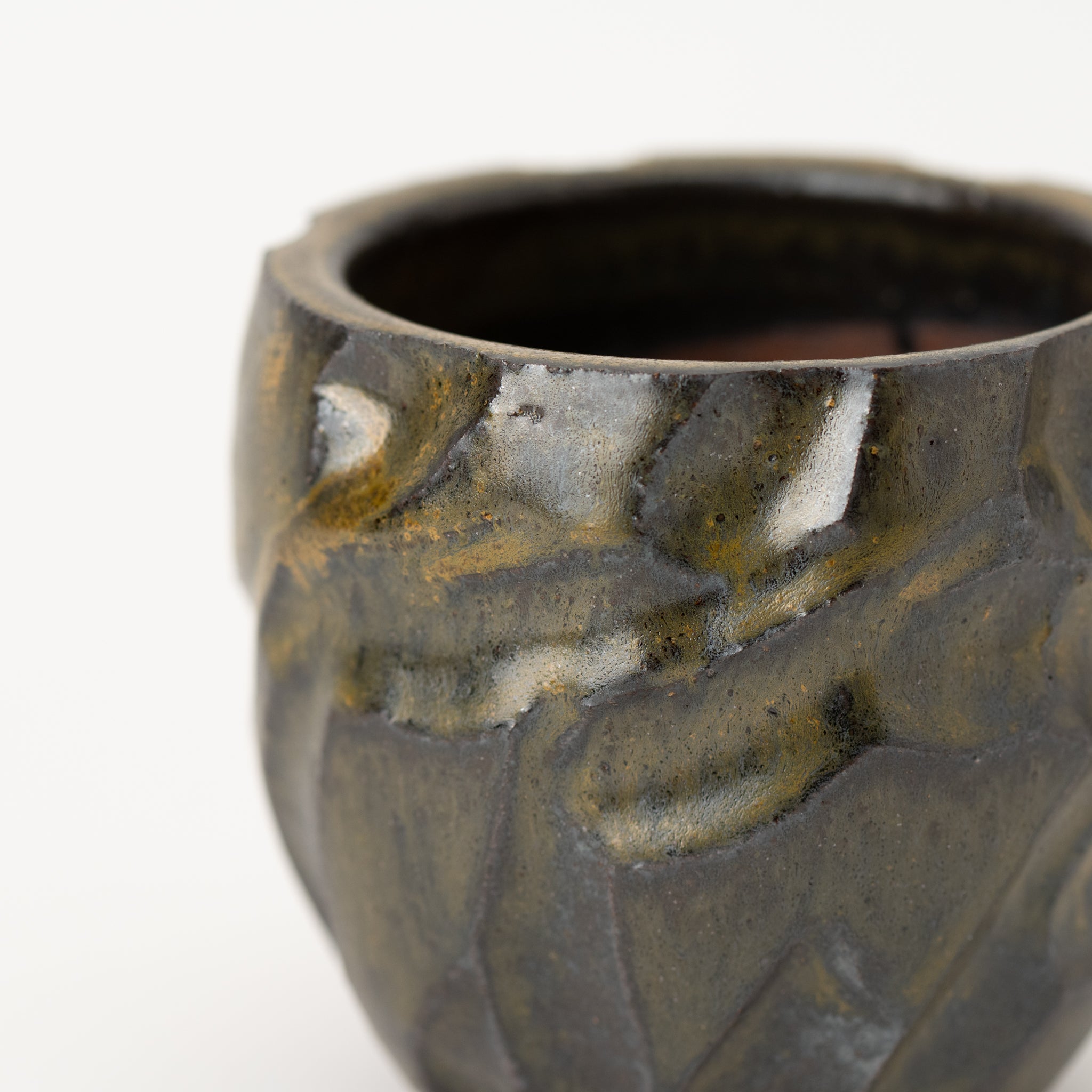 Naginowa Shigaraki Ware Soba Chamfered Japanese Bonsai Pot