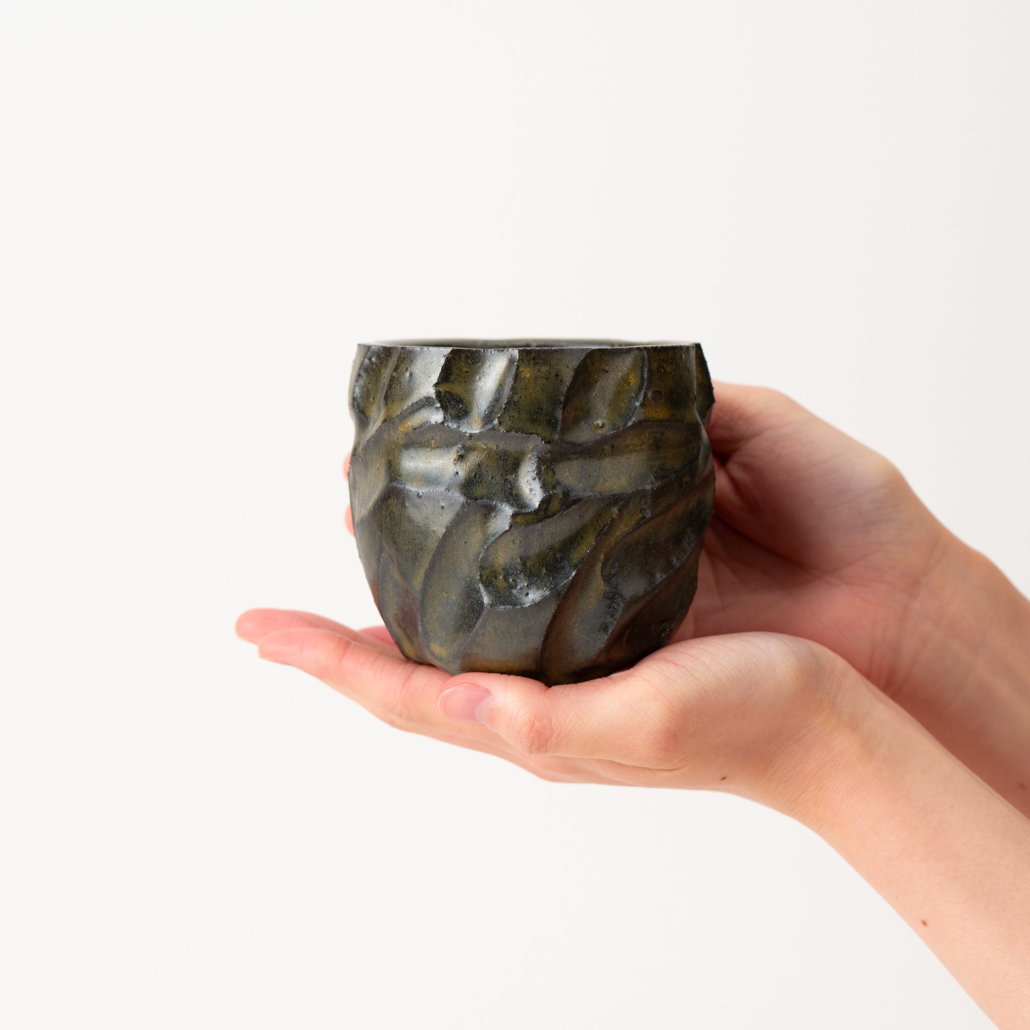 Naginowa Shigaraki Ware Soba Chamfered Japanese Bonsai Pot