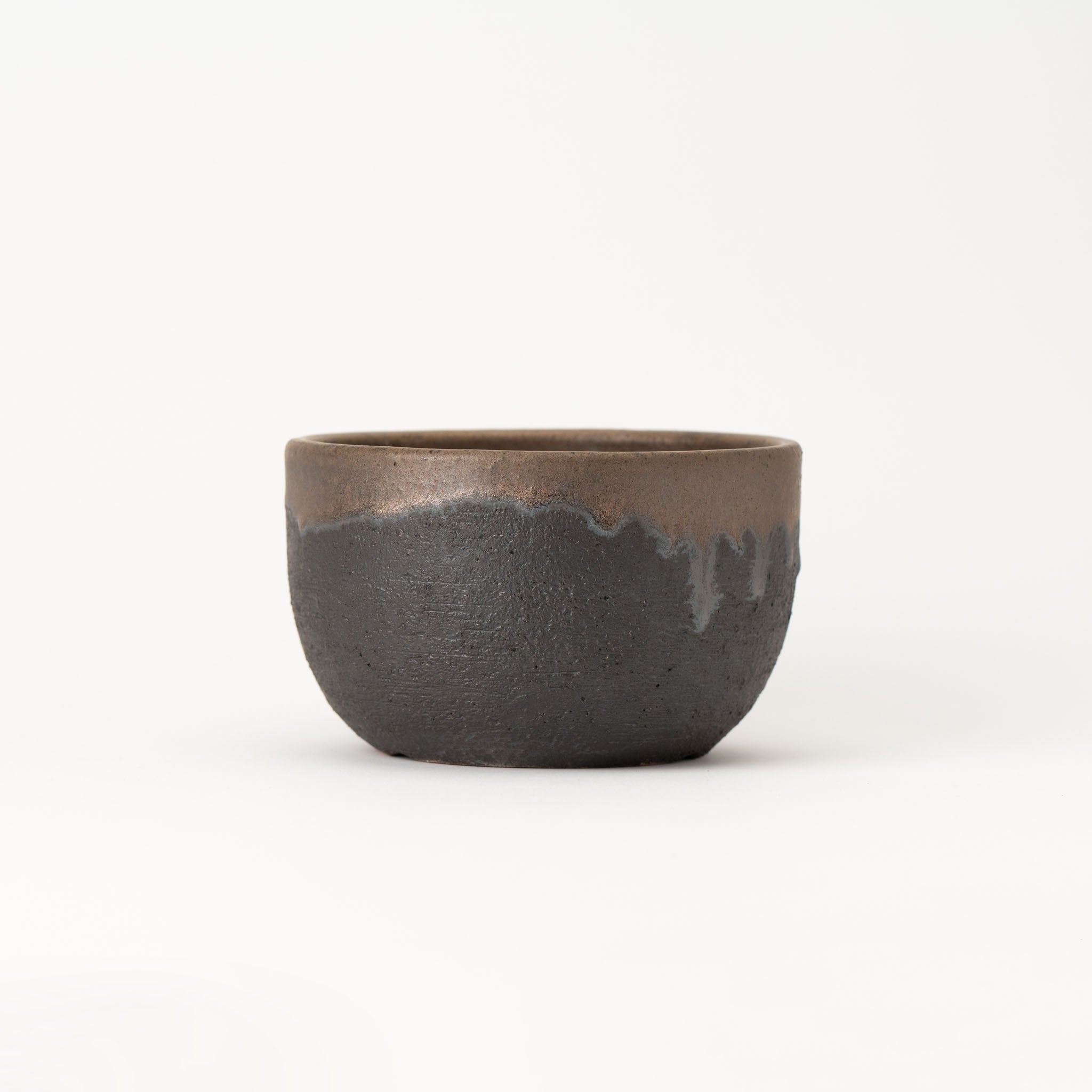 Naginowa Shigaraki Ware Gold Rust Round Japanese Bonsai Pot