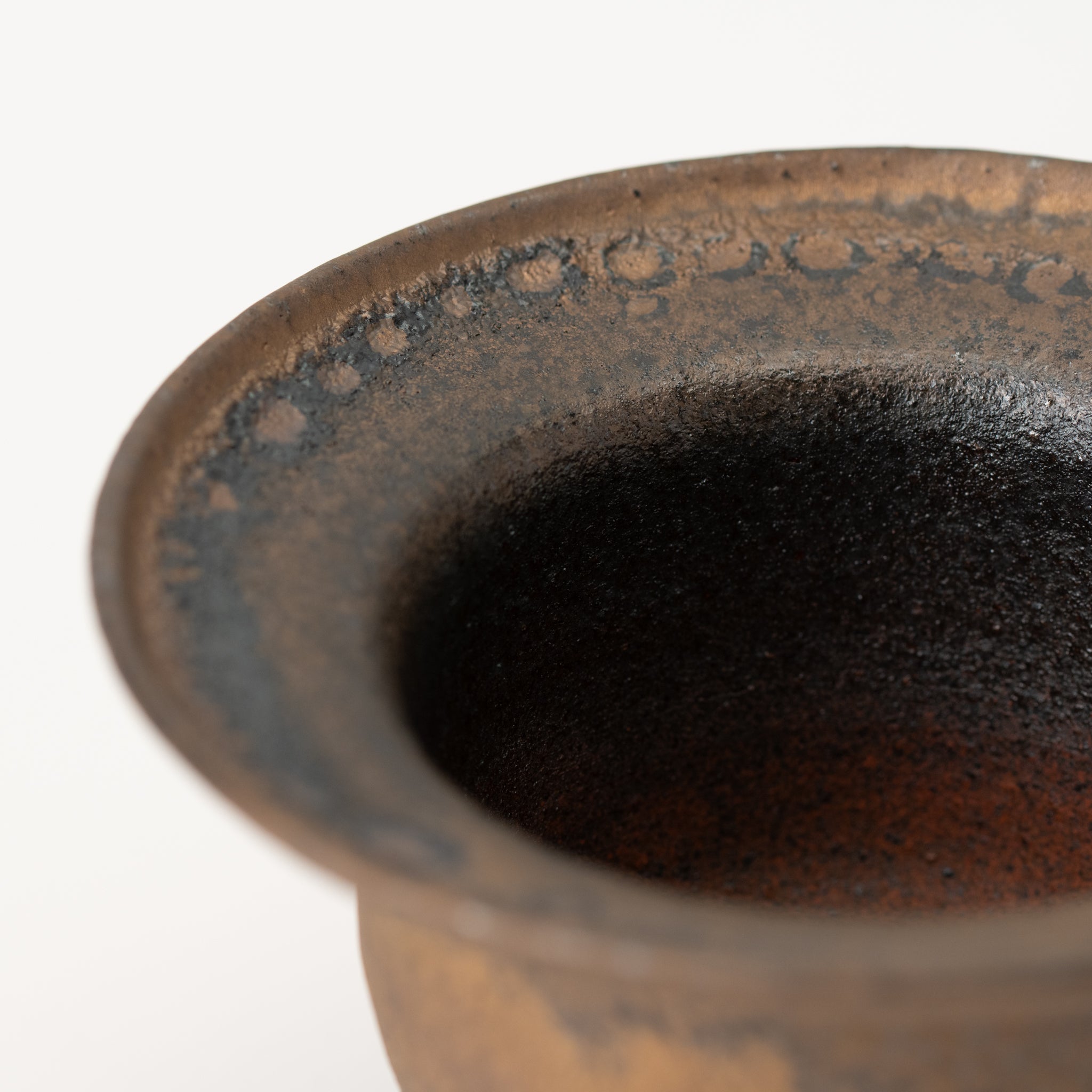 Naginowa Shigaraki Ware Gold Rust with High Legs Japanese Bonsai Pot