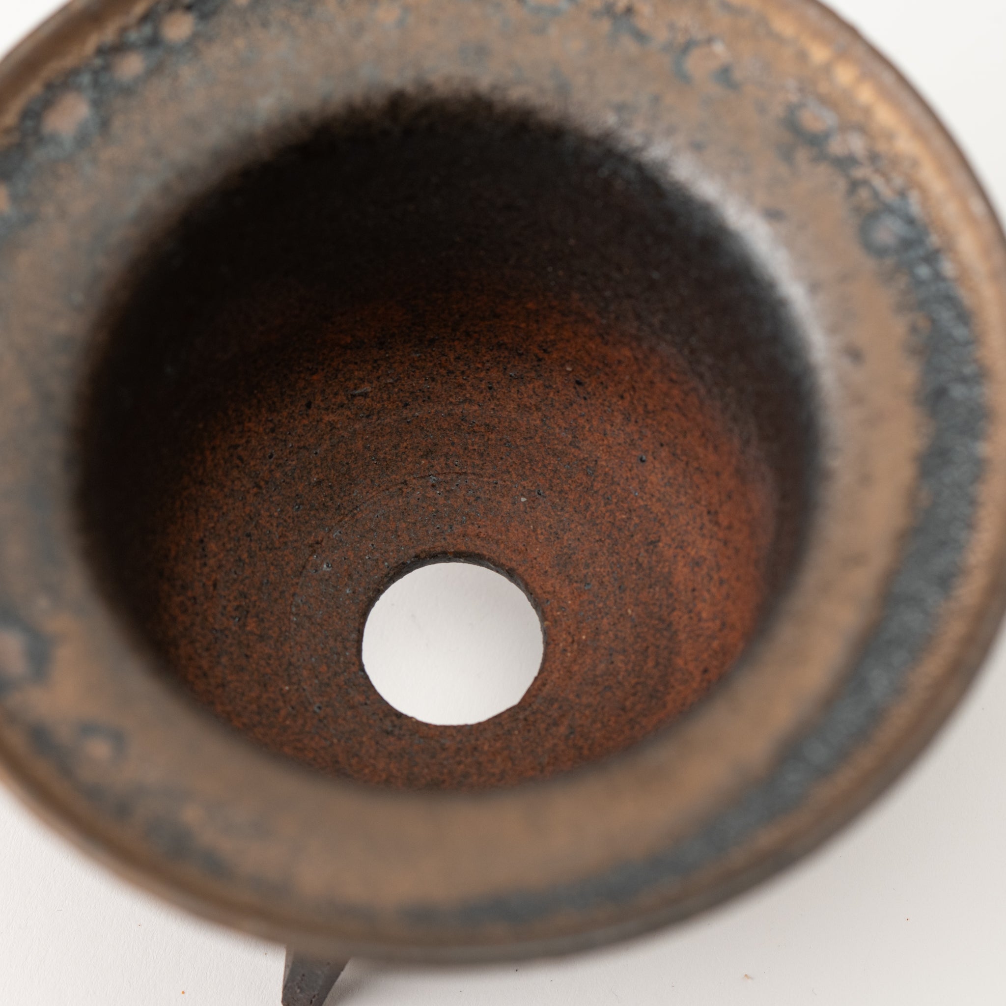 Naginowa Shigaraki Ware Gold Rust with High Legs Japanese Bonsai Pot