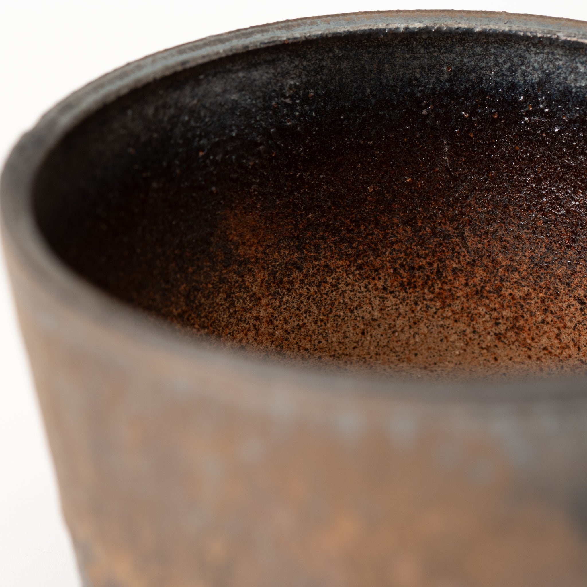 Naginowa Shigaraki Ware Gold Rust Slanted Japanese Bonsai Pot