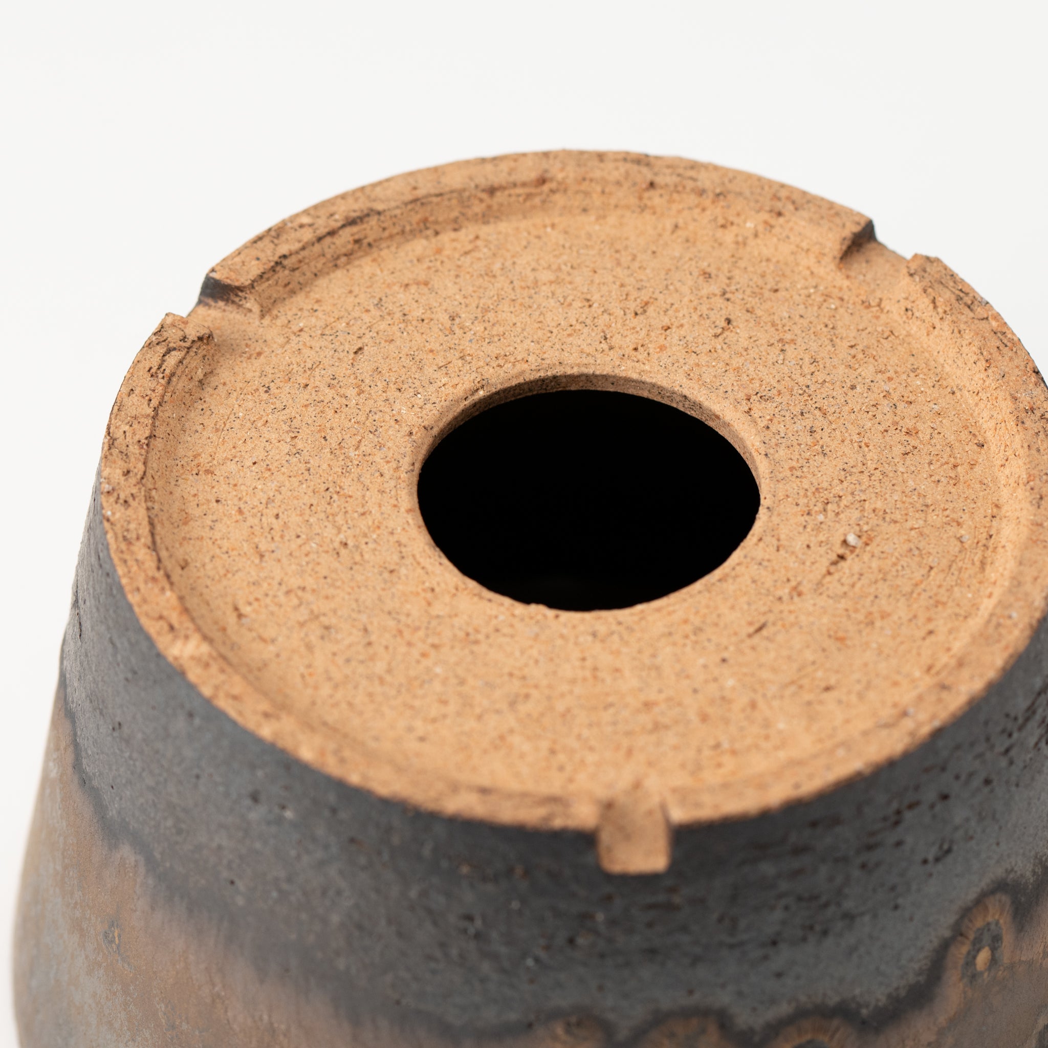 Naginowa Shigaraki Ware Gold Rust Slanted Japanese Bonsai Pot