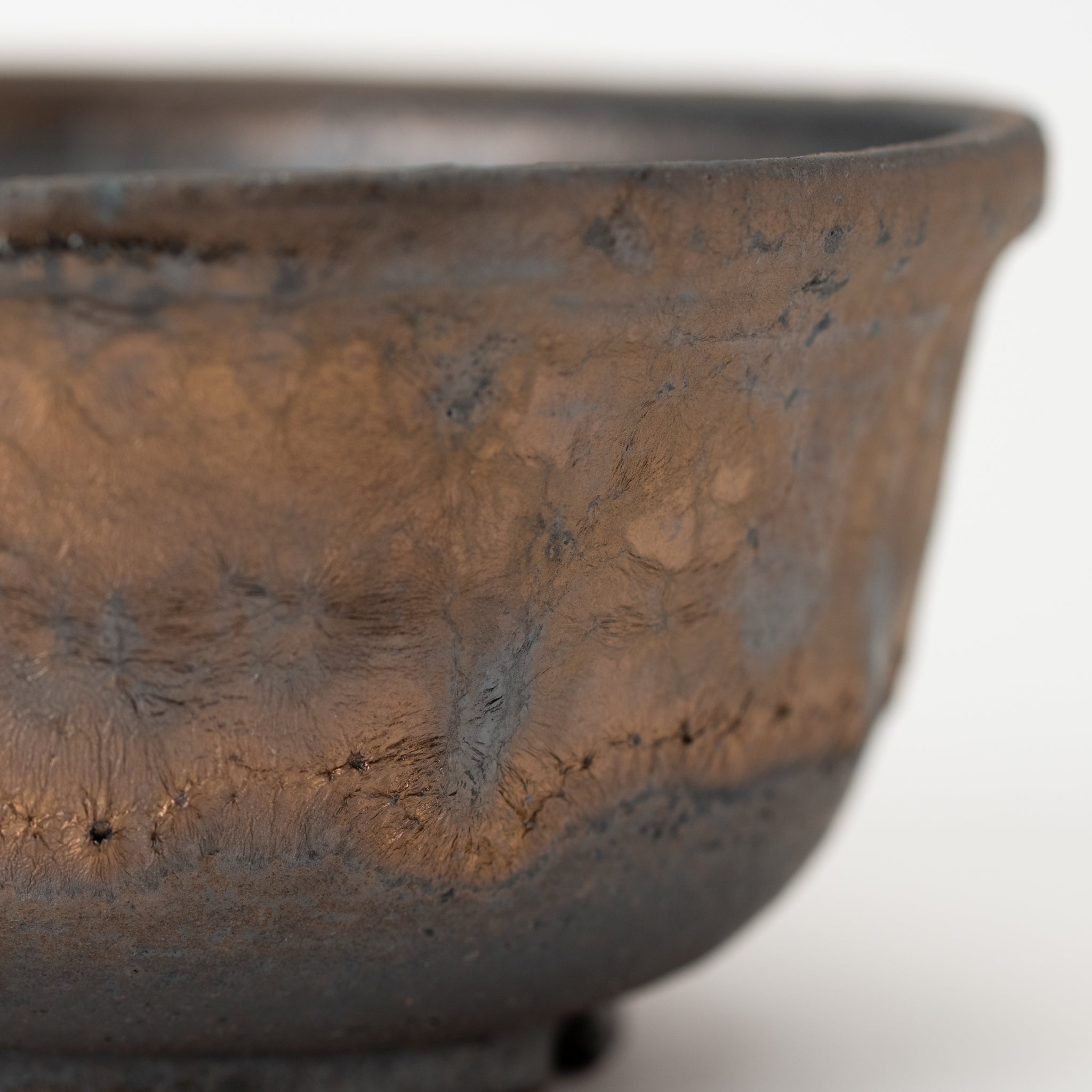 Naginowa Shigaraki Ware Gold Rust Shallow Japanese Bonsai Pot 5.5 in.