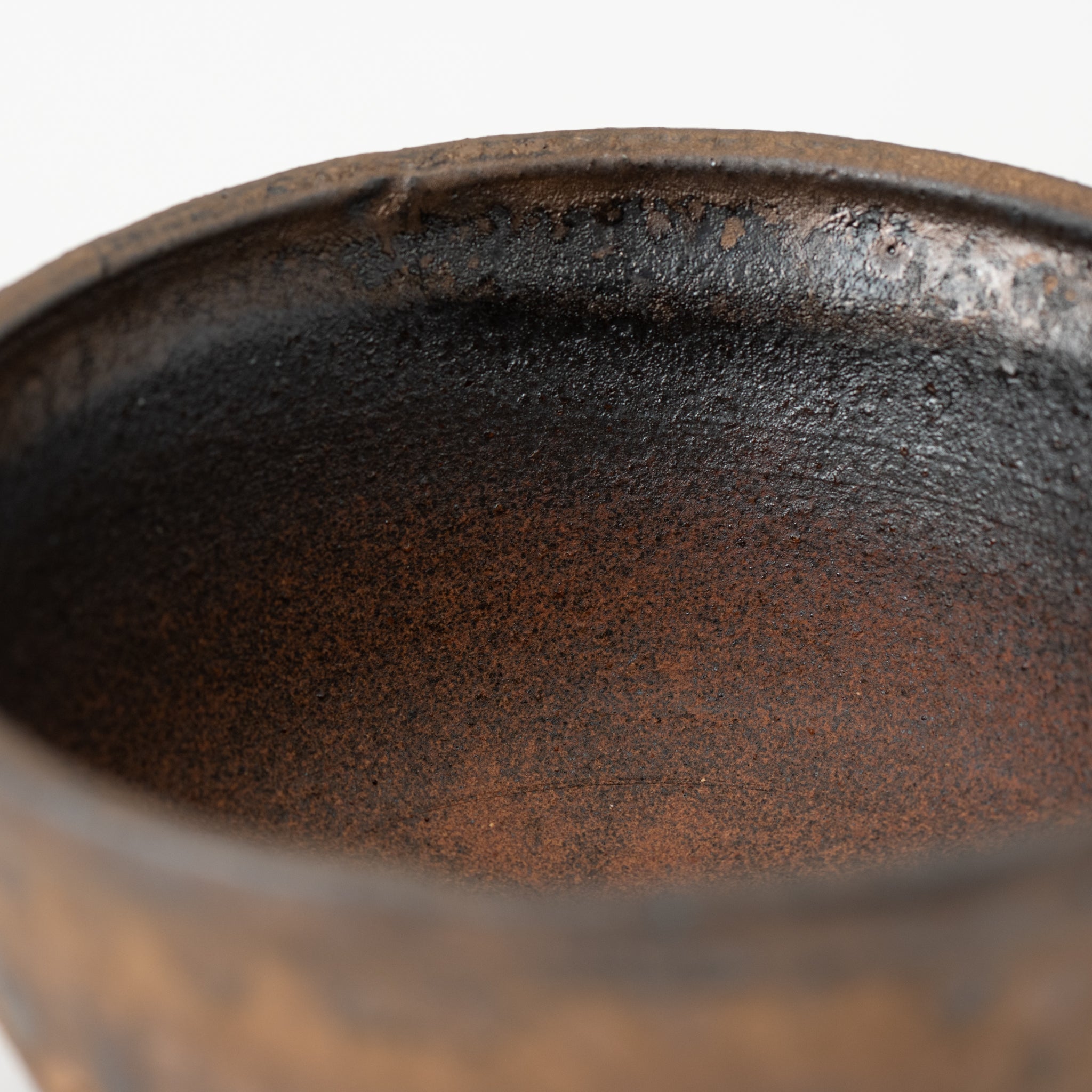 Naginowa Shigaraki Ware Gold Rust Shallow Japanese Bonsai Pot 5.5 in.