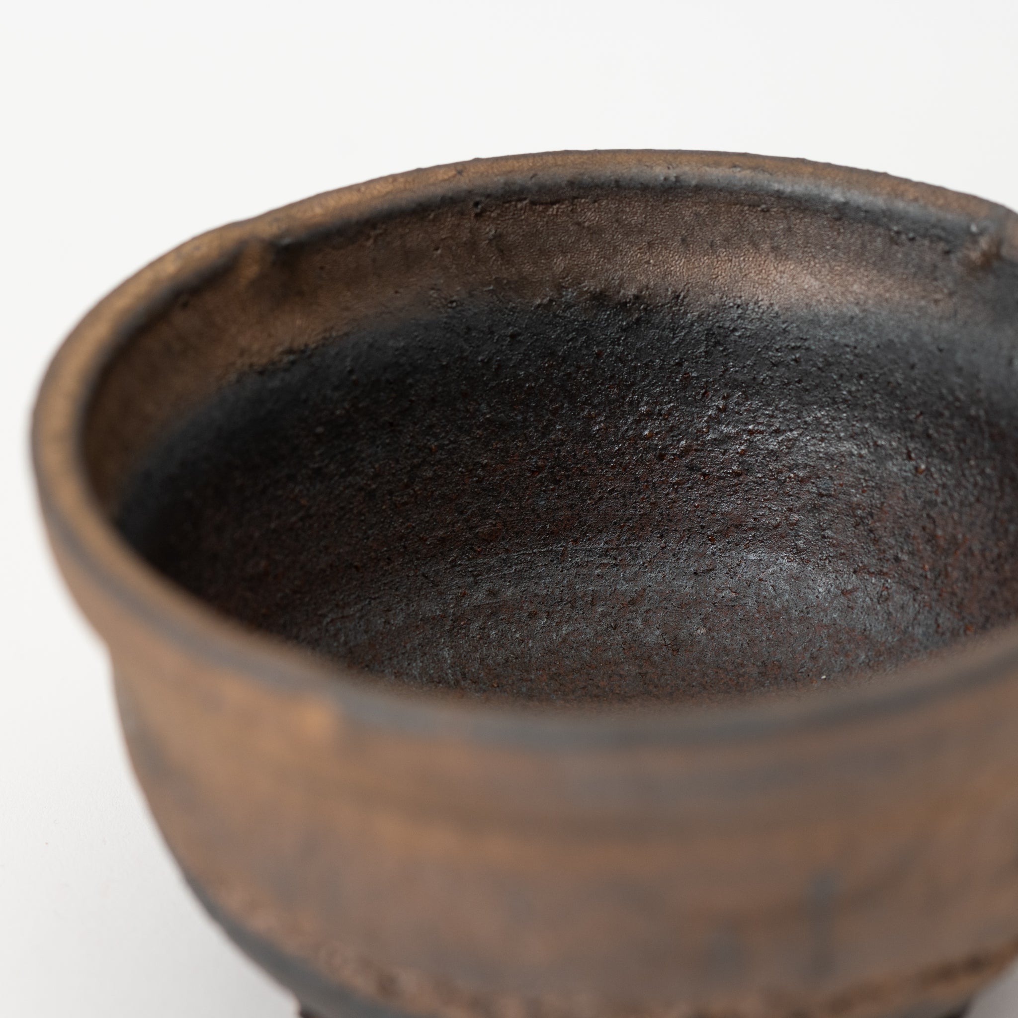 Naginowa Shigaraki Ware Gold Rust Shallow Japanese Bonsai Pot 4.9 in.