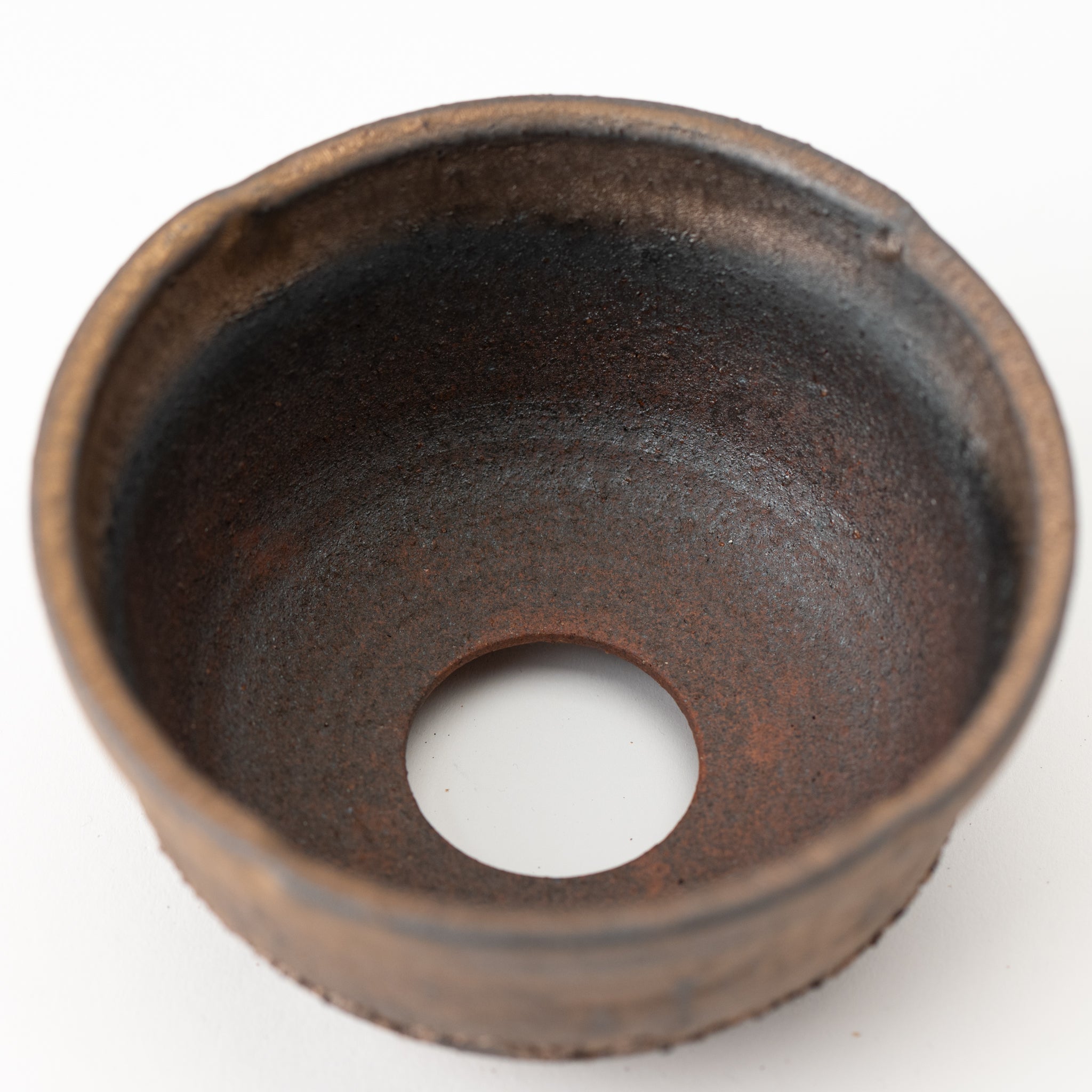 Naginowa Shigaraki Ware Gold Rust Shallow Japanese Bonsai Pot 4.9 in.