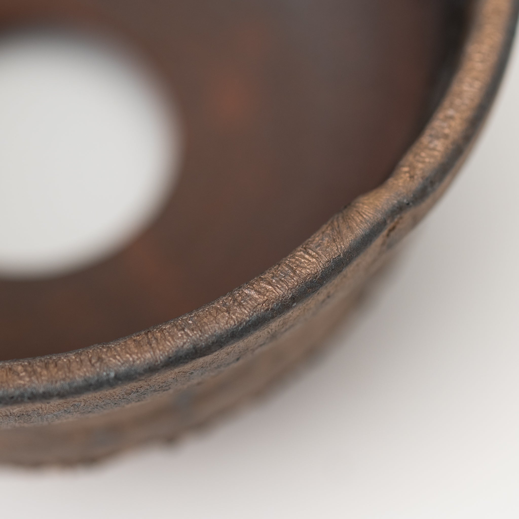 Naginowa Shigaraki Ware Gold Rust Shallow Japanese Bonsai Pot 4.9 in.