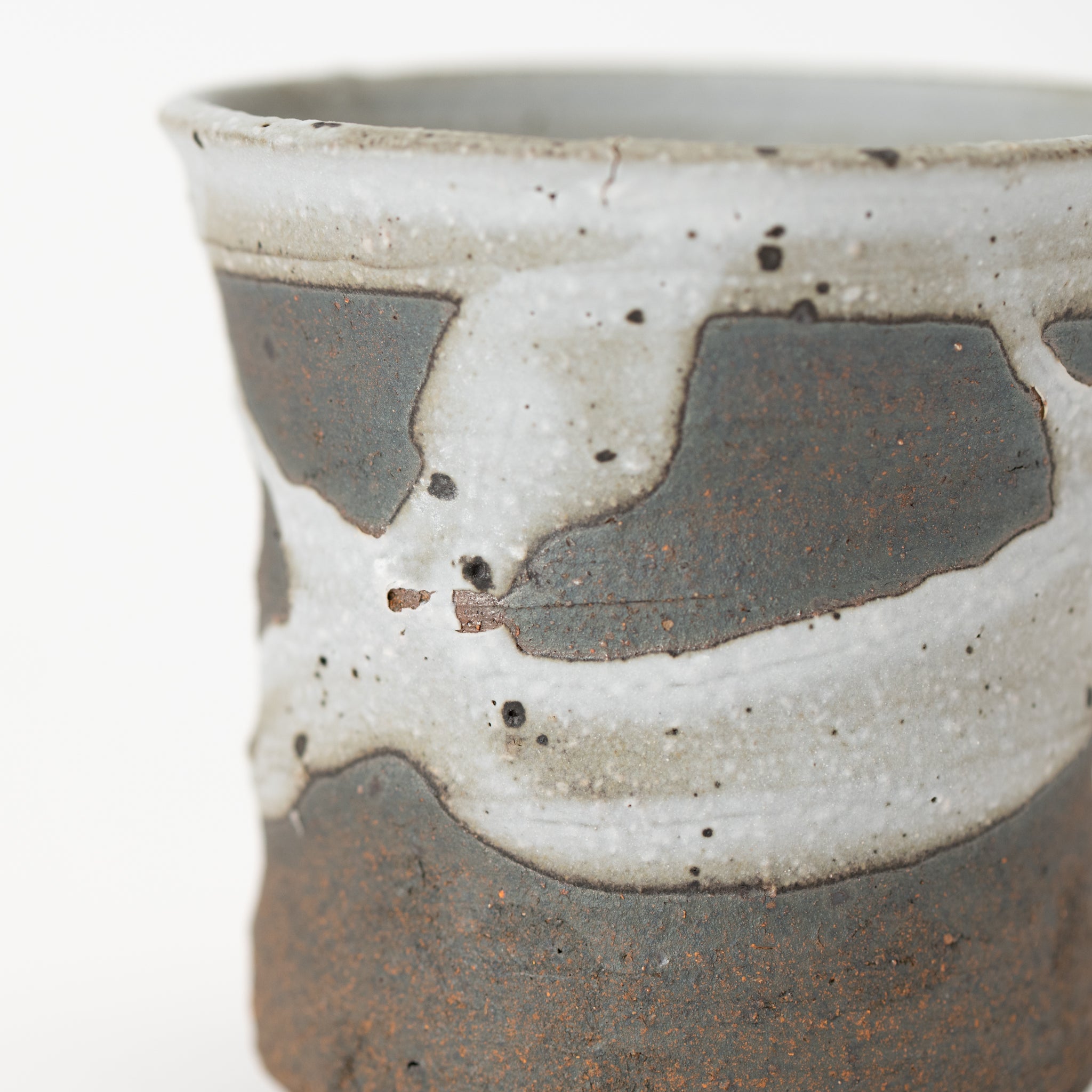 Naginowa Shigaraki Ware White Rust Thin Japanese Bonsai Pot 4.9 in.