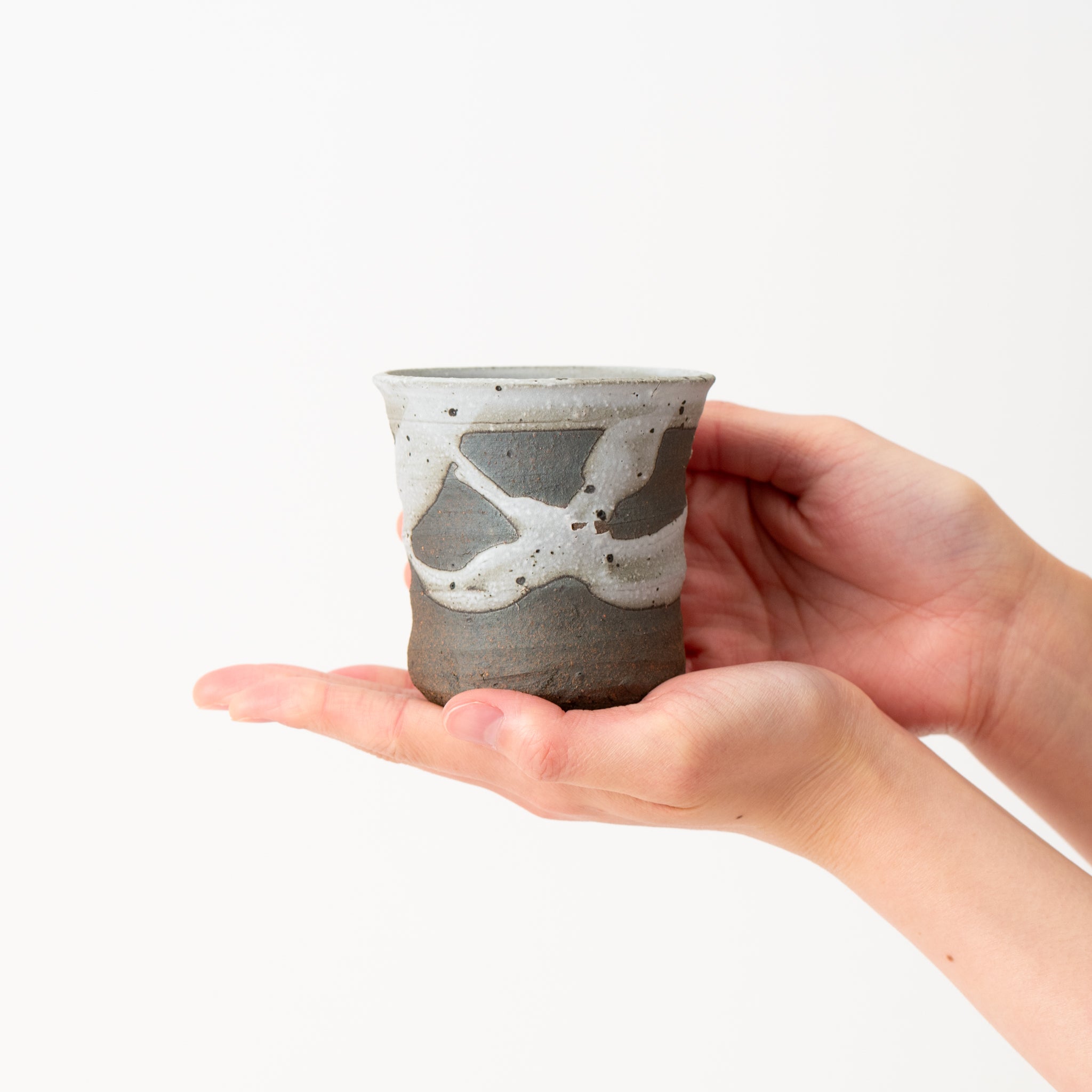 Naginowa Shigaraki Ware White Rust Thin Japanese Bonsai Pot 4.9 in.