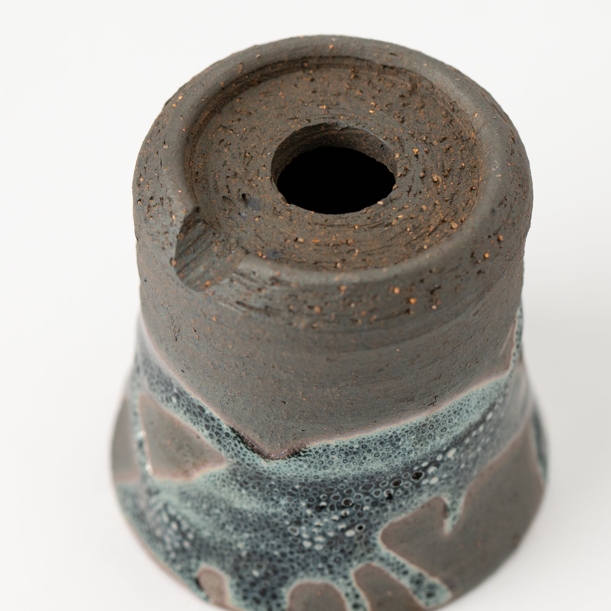 Naginowa Shigaraki Ware Iron Glaze Thin Japanese Bonsai Pot 3.1 in.