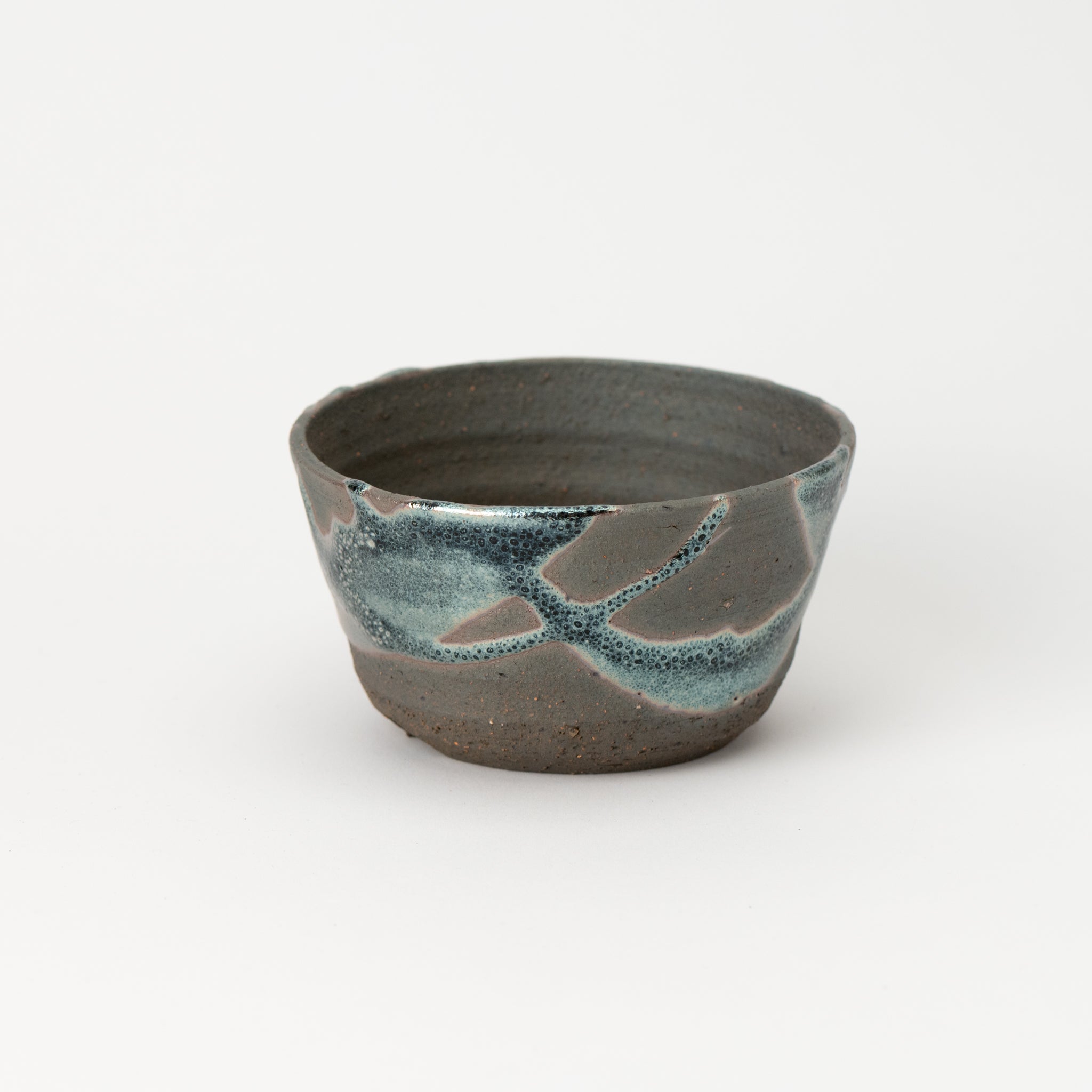 Naginowa Shigaraki Ware Iron Glaze Shallow Japanese Bonsai Pot 3.1 in.