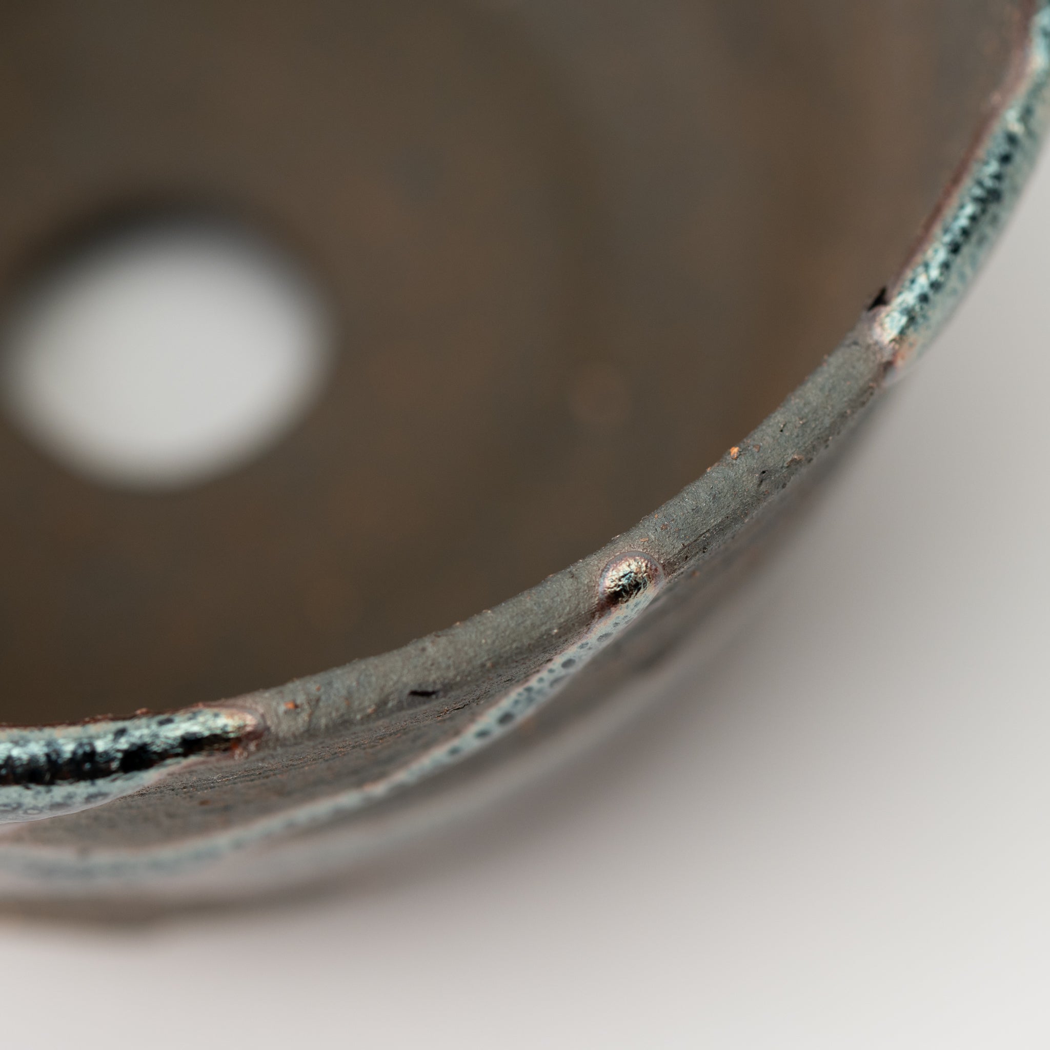 Naginowa Shigaraki Ware Iron Glaze Shallow Japanese Bonsai Pot 3.1 in.