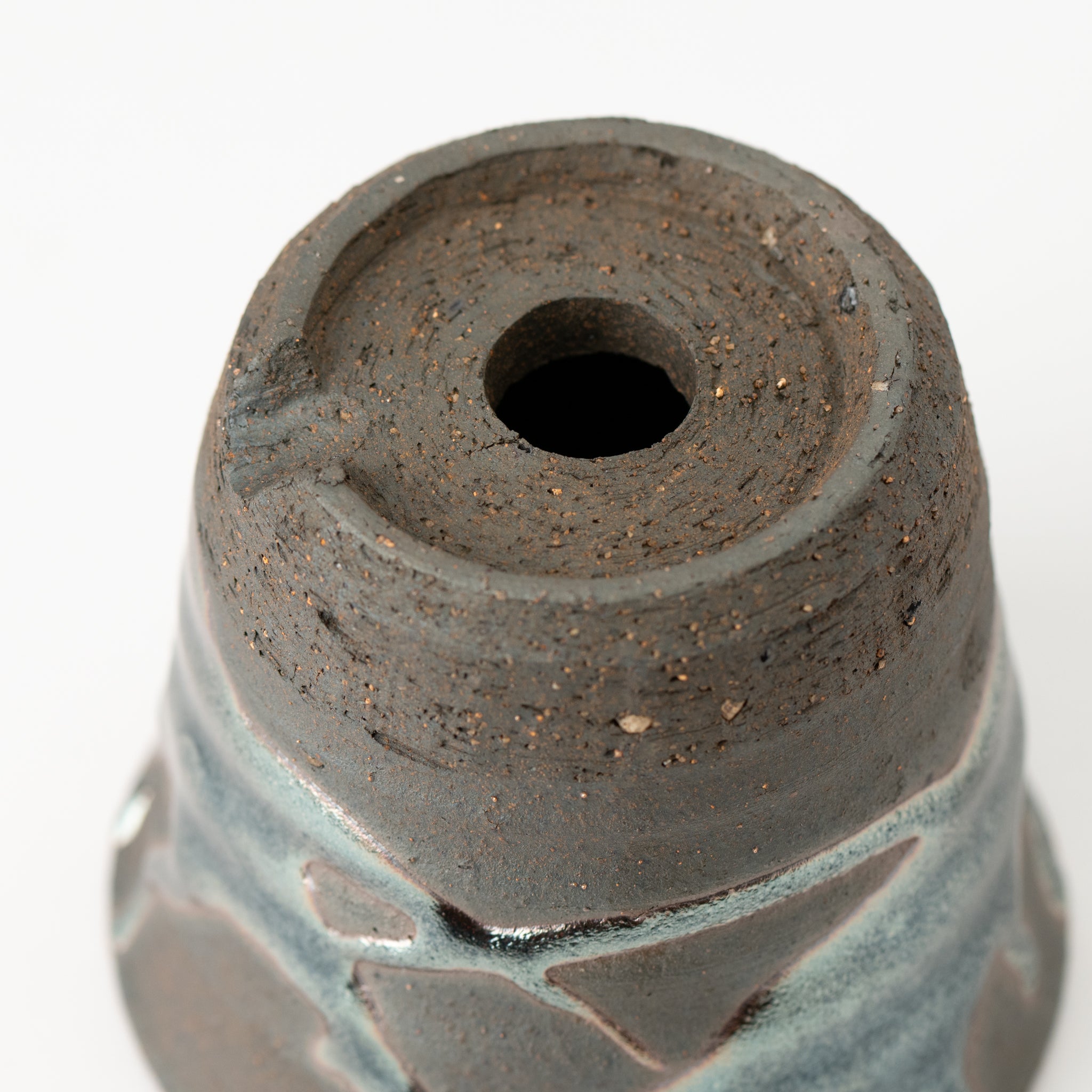 Naginowa Shigaraki Ware Iron Glaze Deep Japanese Bonsai Pot 3.1 in.