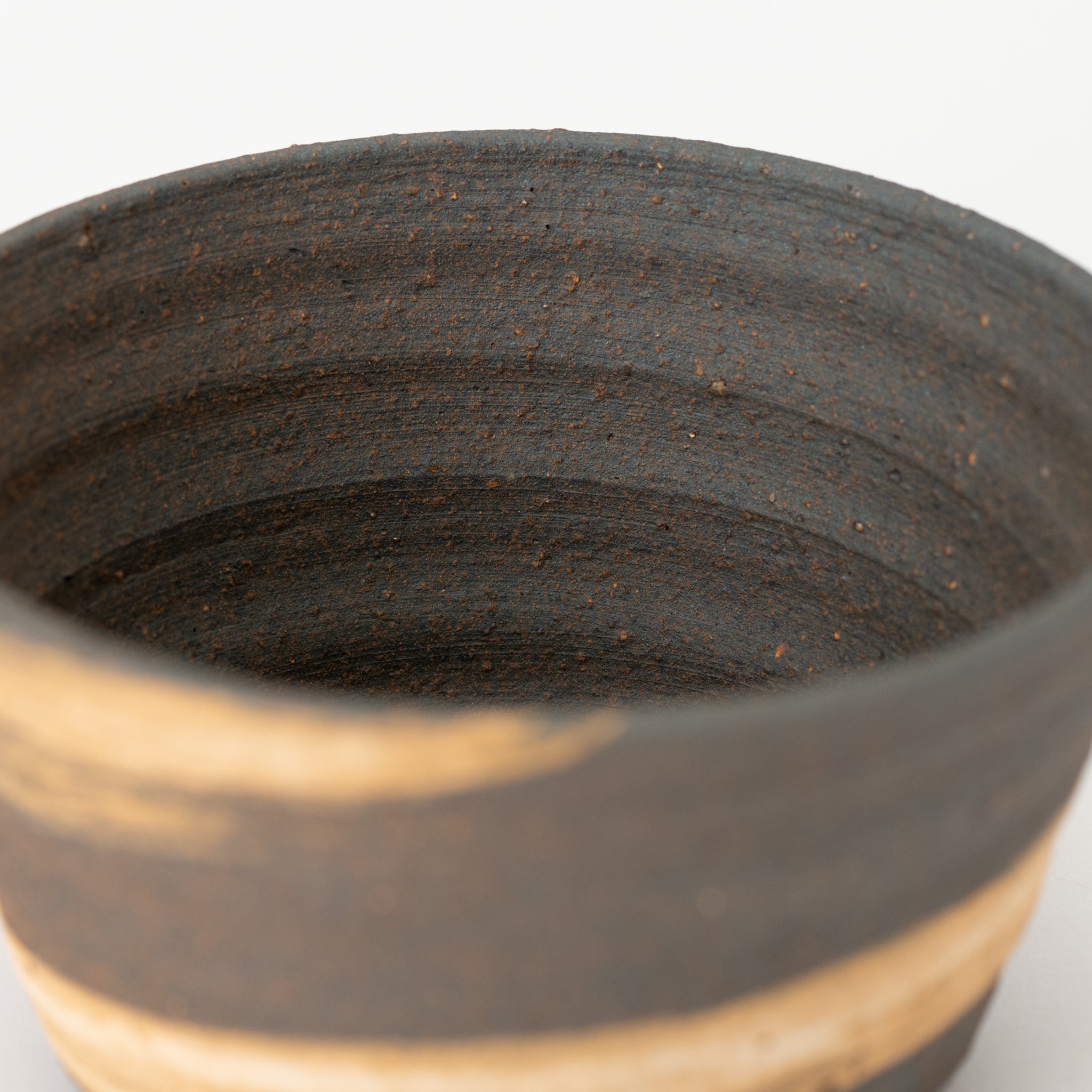 Naginowa Shigaraki Ware Brush Marks Shallow Curve Japanese Bonsai Pot 3.1 in.