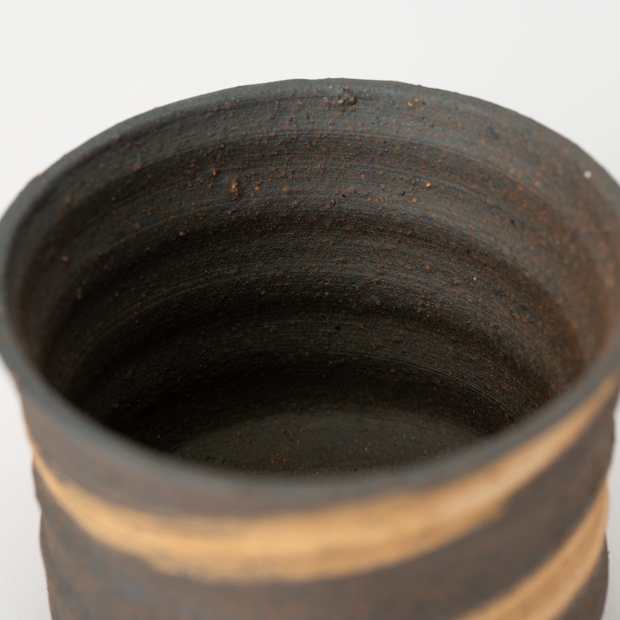 Naginowa Shigaraki Ware Brush Marks Shallow Japanese Bonsai Pot 4.7 in.