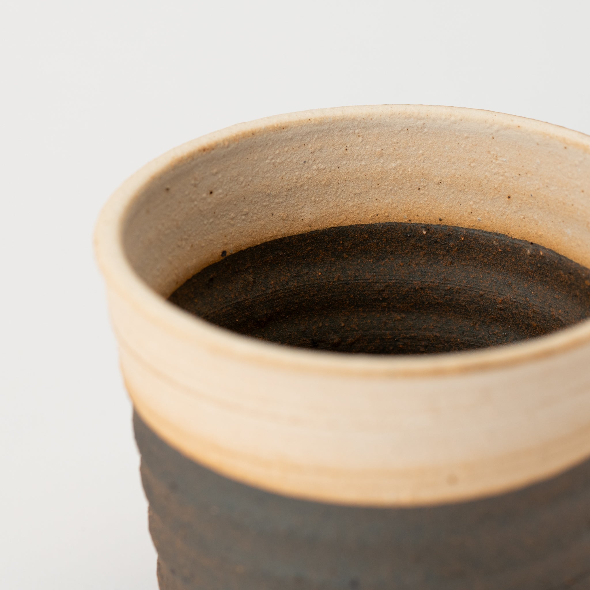 Naginowa Shigaraki Ware Double Layer Cut Japanese Bonsai Pot 3.9 in.