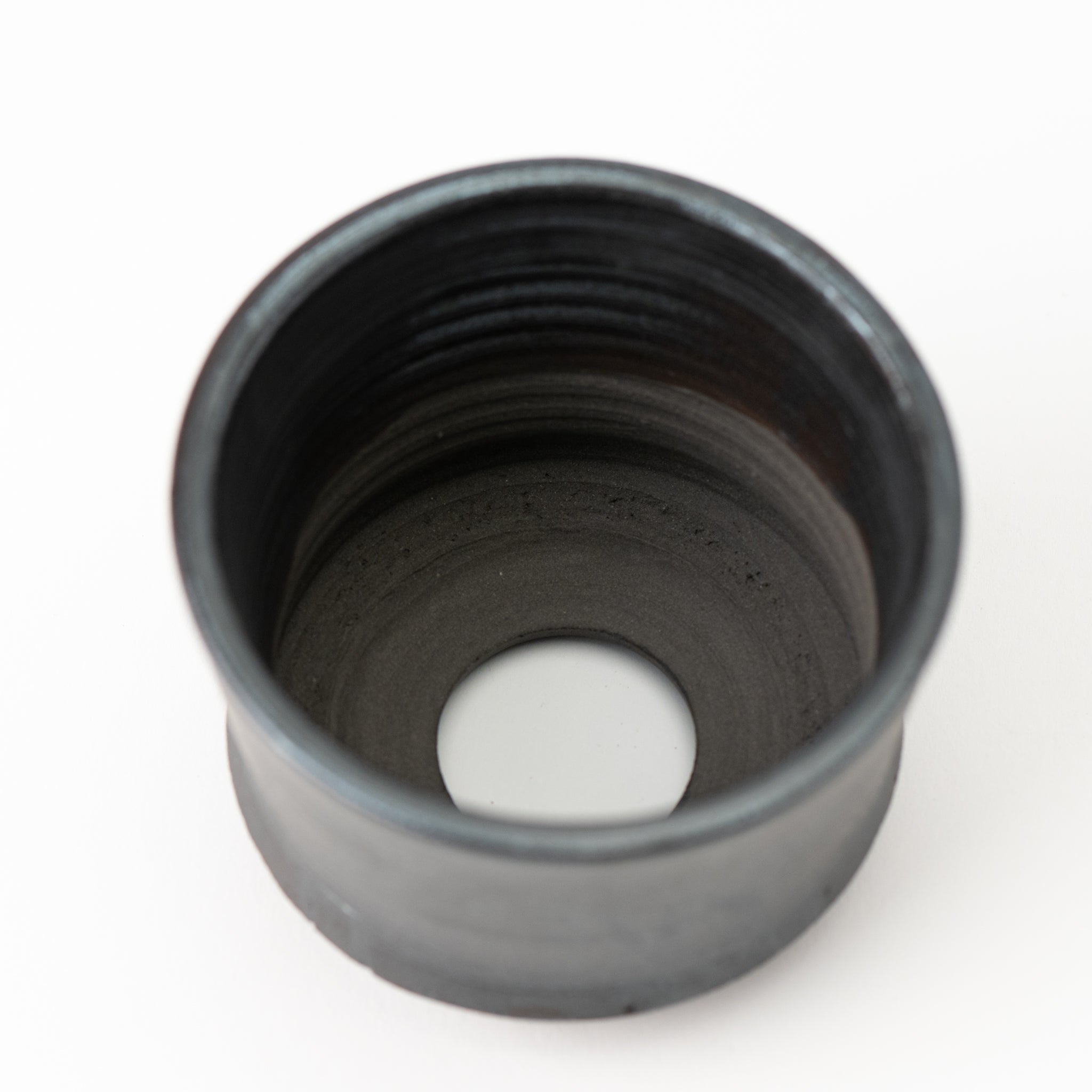 Naginowa Shigaraki Ware Mangan Glaze with Rim Japanese Bonsai Pot 3.5 in.