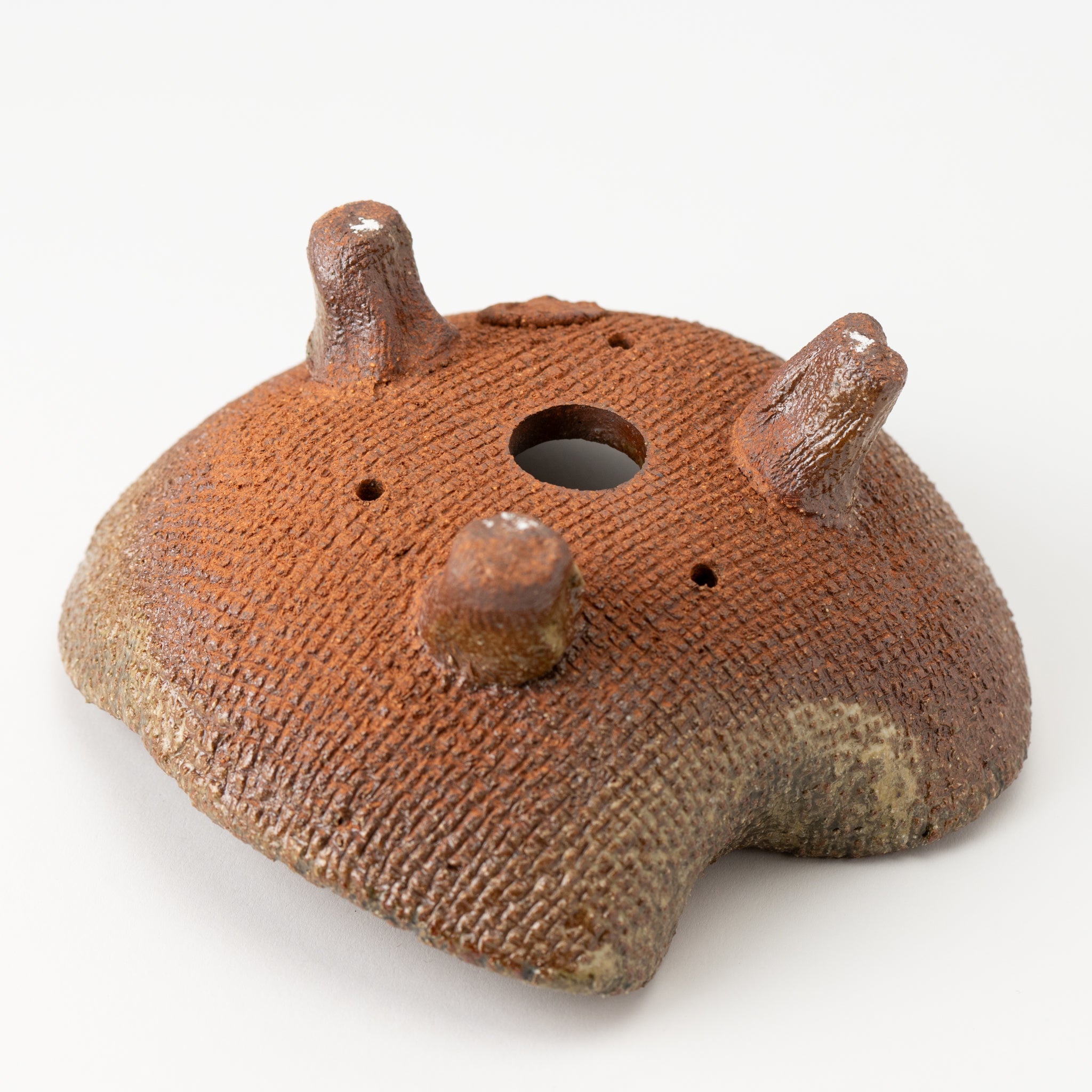 Naginowa Shigaraki Ware Flat 3 Irabo Glaze Japanese Bonsai Pot 7.3 in.