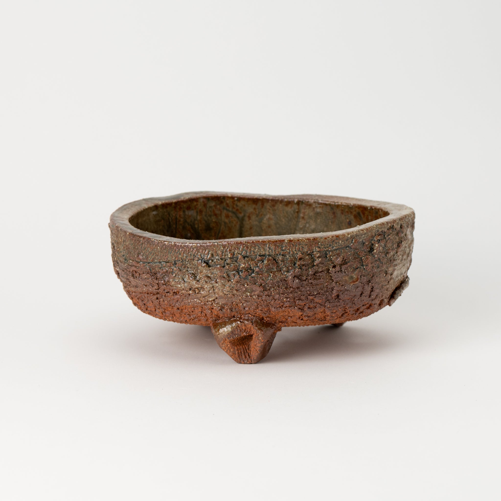 Naginowa Shigaraki Ware Flat 7 Irabo Glaze Japanese Bonsai Pot 7.1 in.