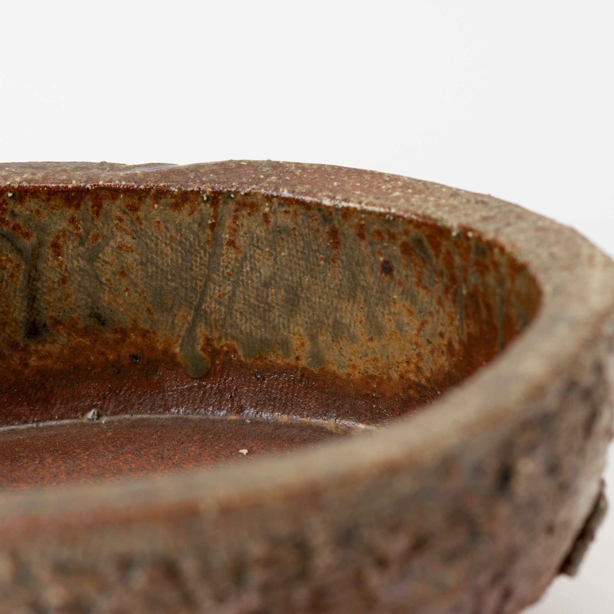 Naginowa Shigaraki Ware Flat 7 Irabo Glaze Japanese Bonsai Pot 7.1 in.