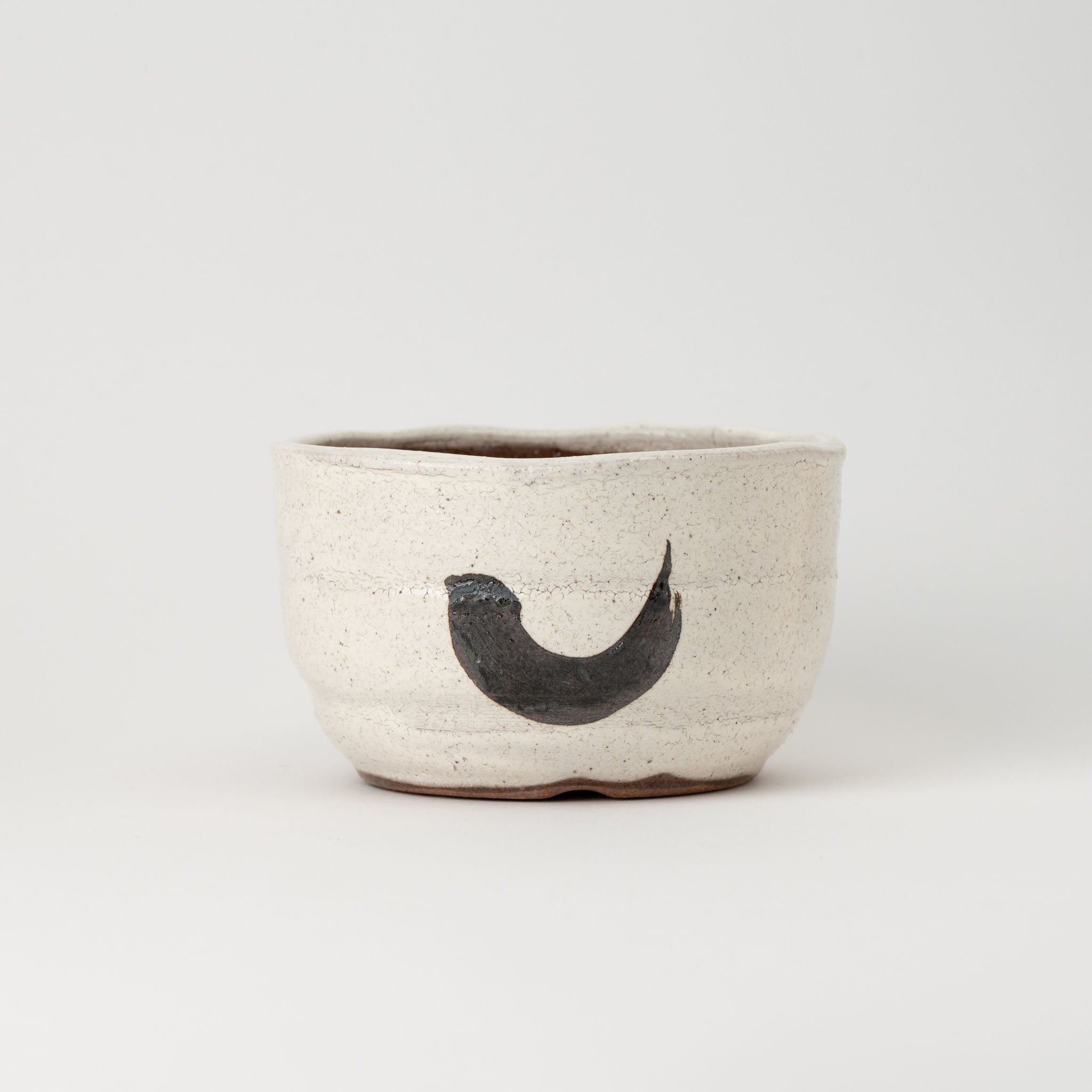 Naginowa Shigaraki Ware Medium Depth White Glaze Japanese Bonsai Pot 5.9 in.