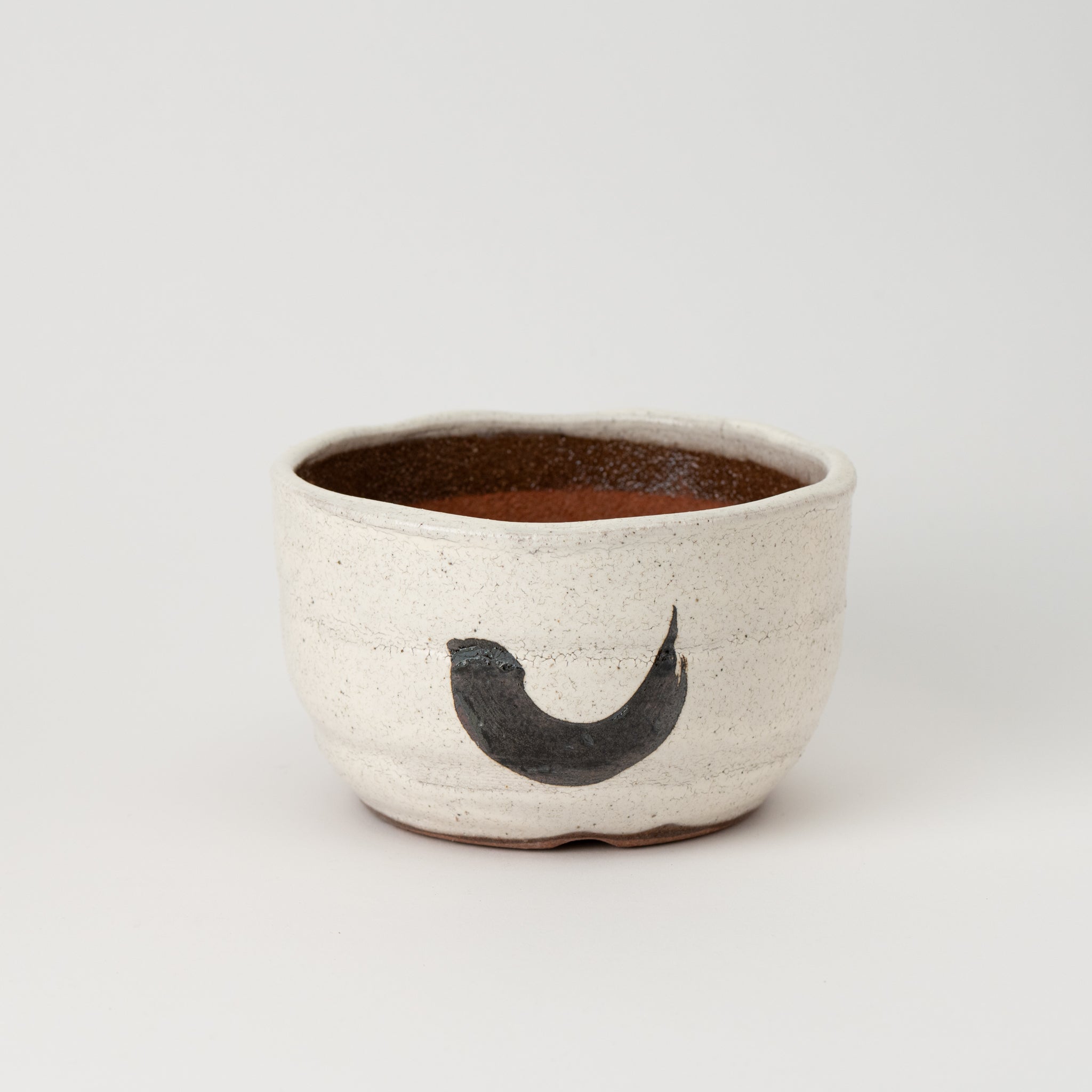 Naginowa Shigaraki Ware Medium Depth White Glaze Japanese Bonsai Pot 5.9 in.