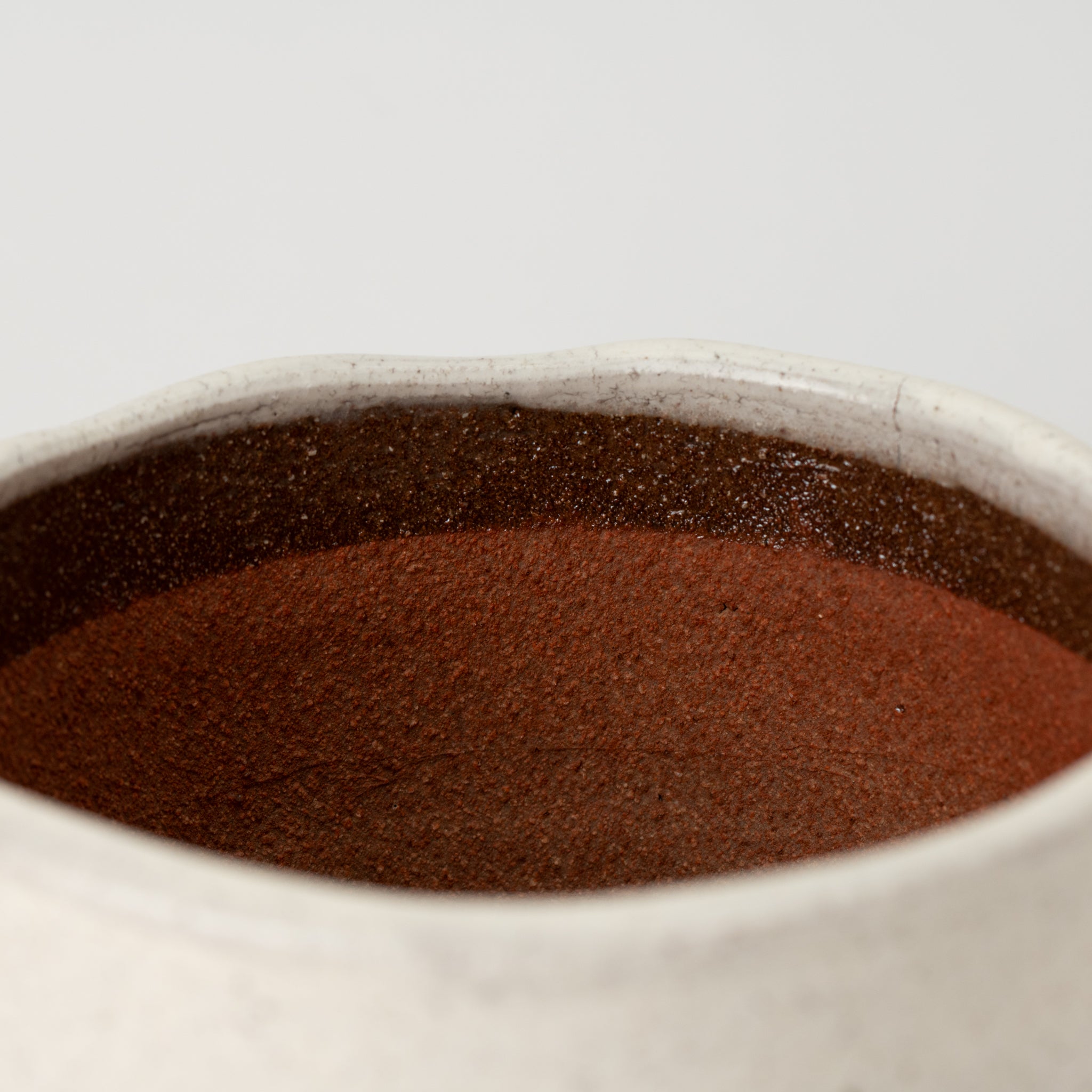 Naginowa Shigaraki Ware Medium Depth White Glaze Japanese Bonsai Pot 5.9 in.