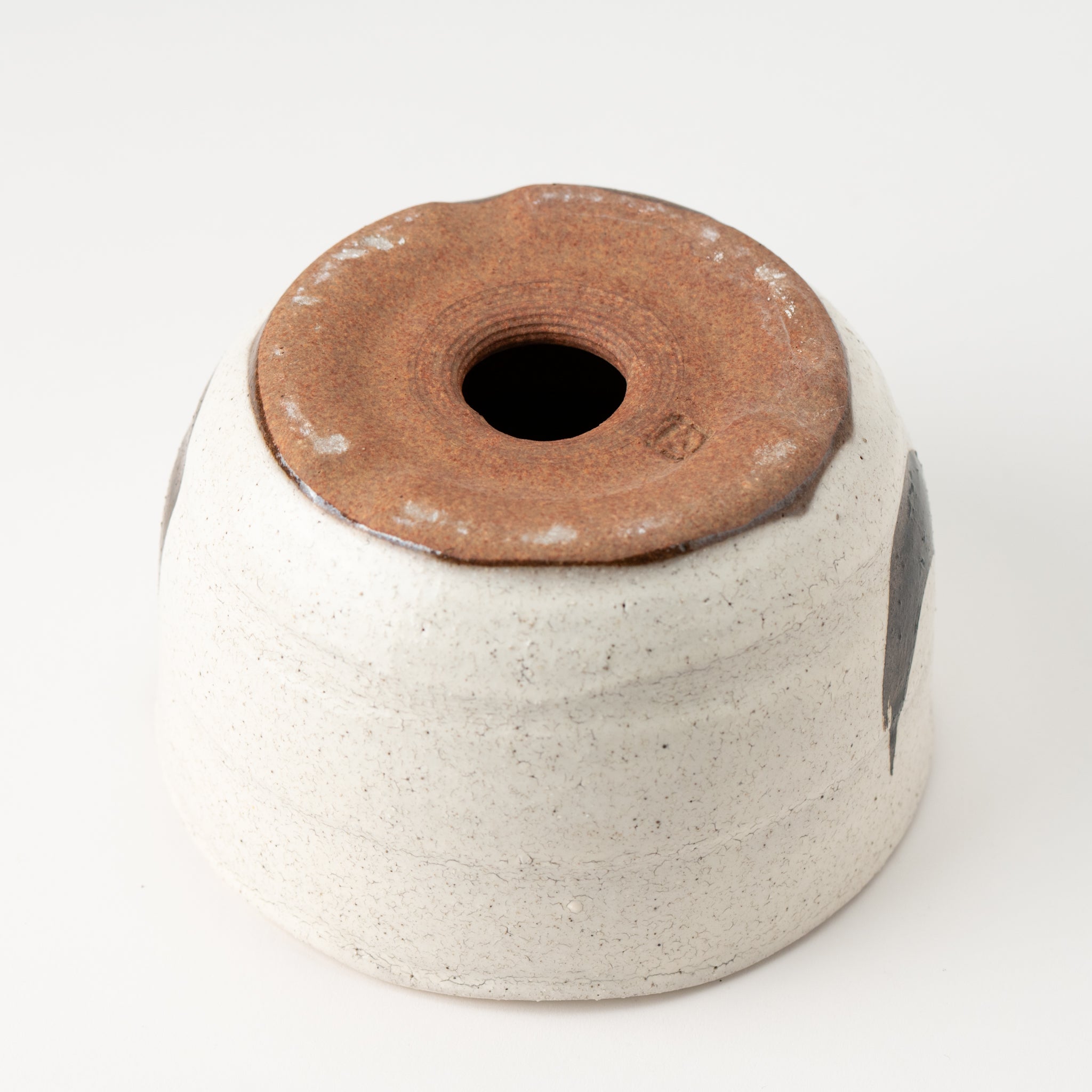 Naginowa Shigaraki Ware Medium Depth White Glaze Japanese Bonsai Pot 5.9 in.