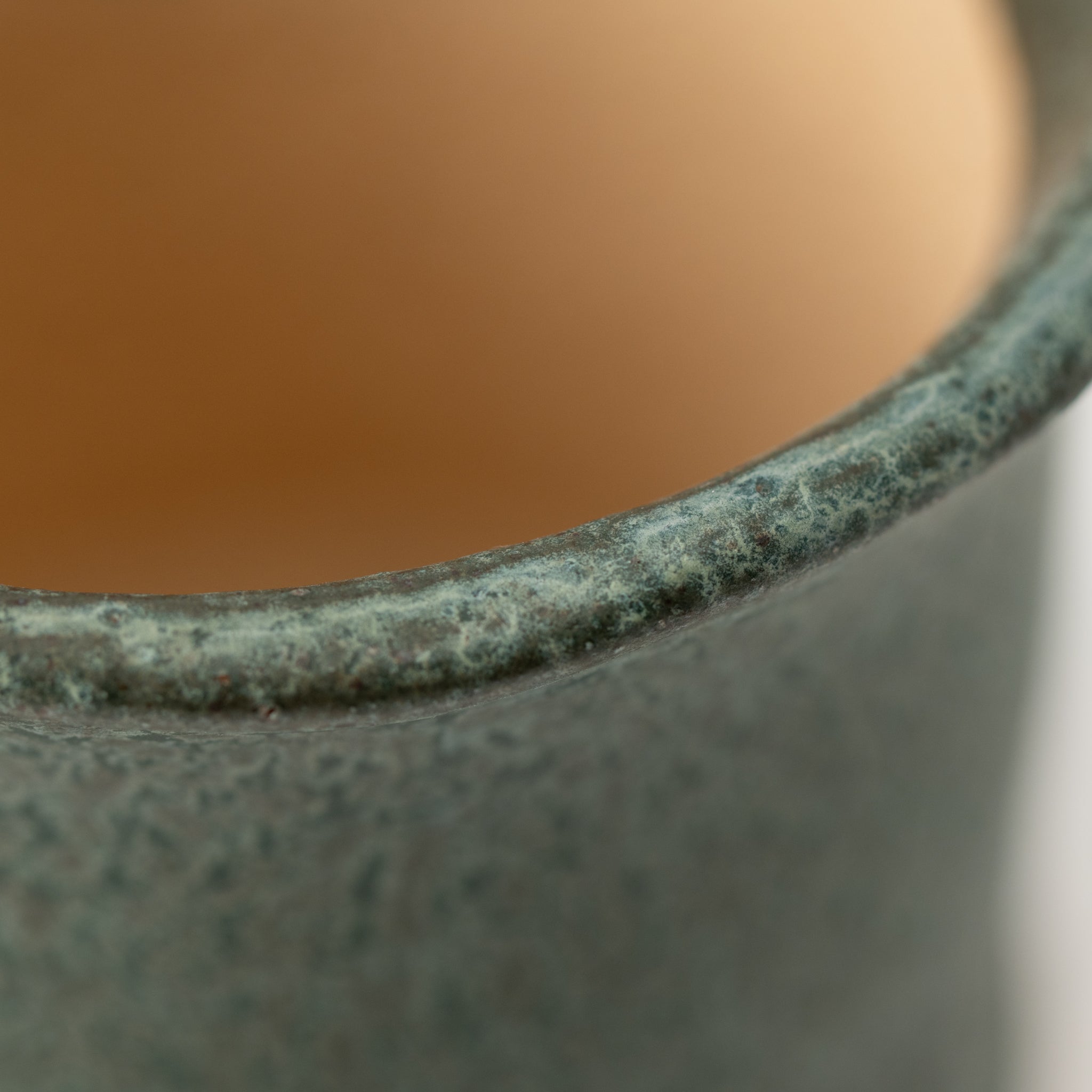 Naginowa Shigaraki Twisted Curve Blue Bronze Ware Japanese Bonsai Pot 4.1 in.