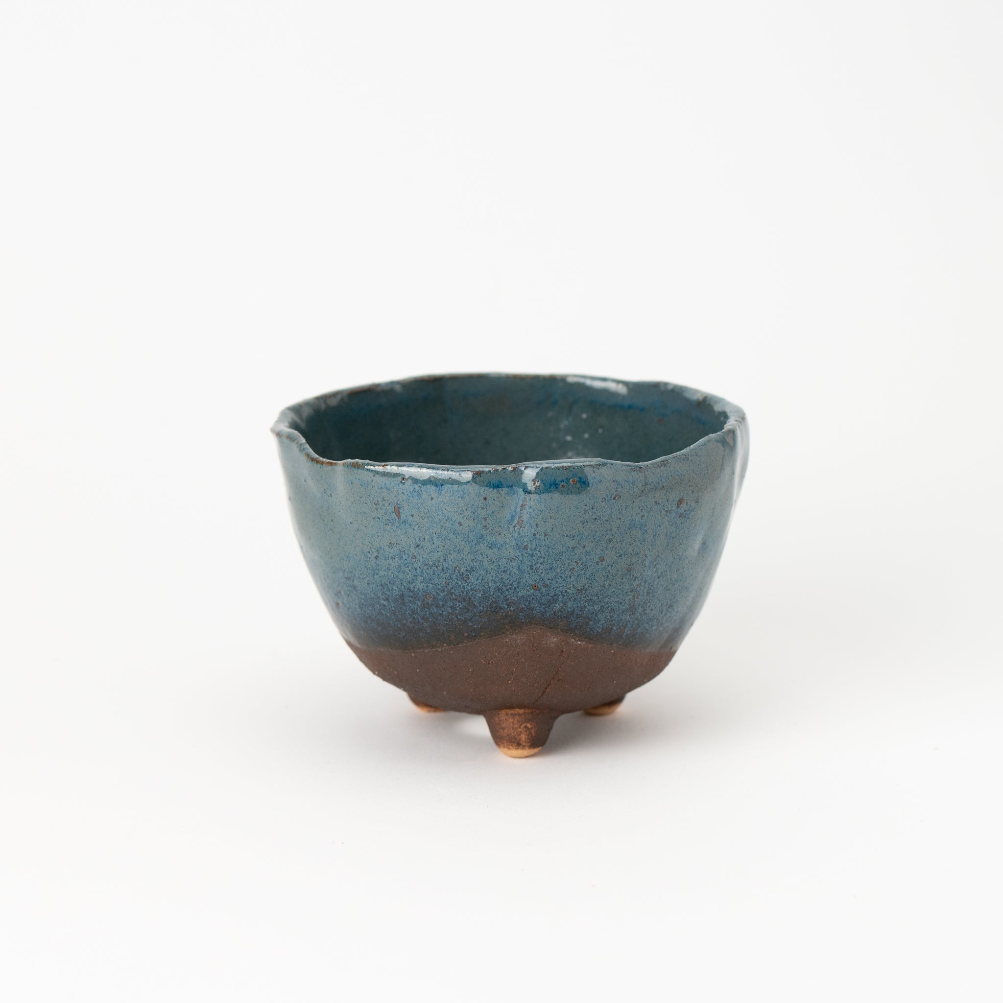 Naginowa Shigaraki Baby Triple Legged Ware Japanese Bonsai Pot 4.5 in.