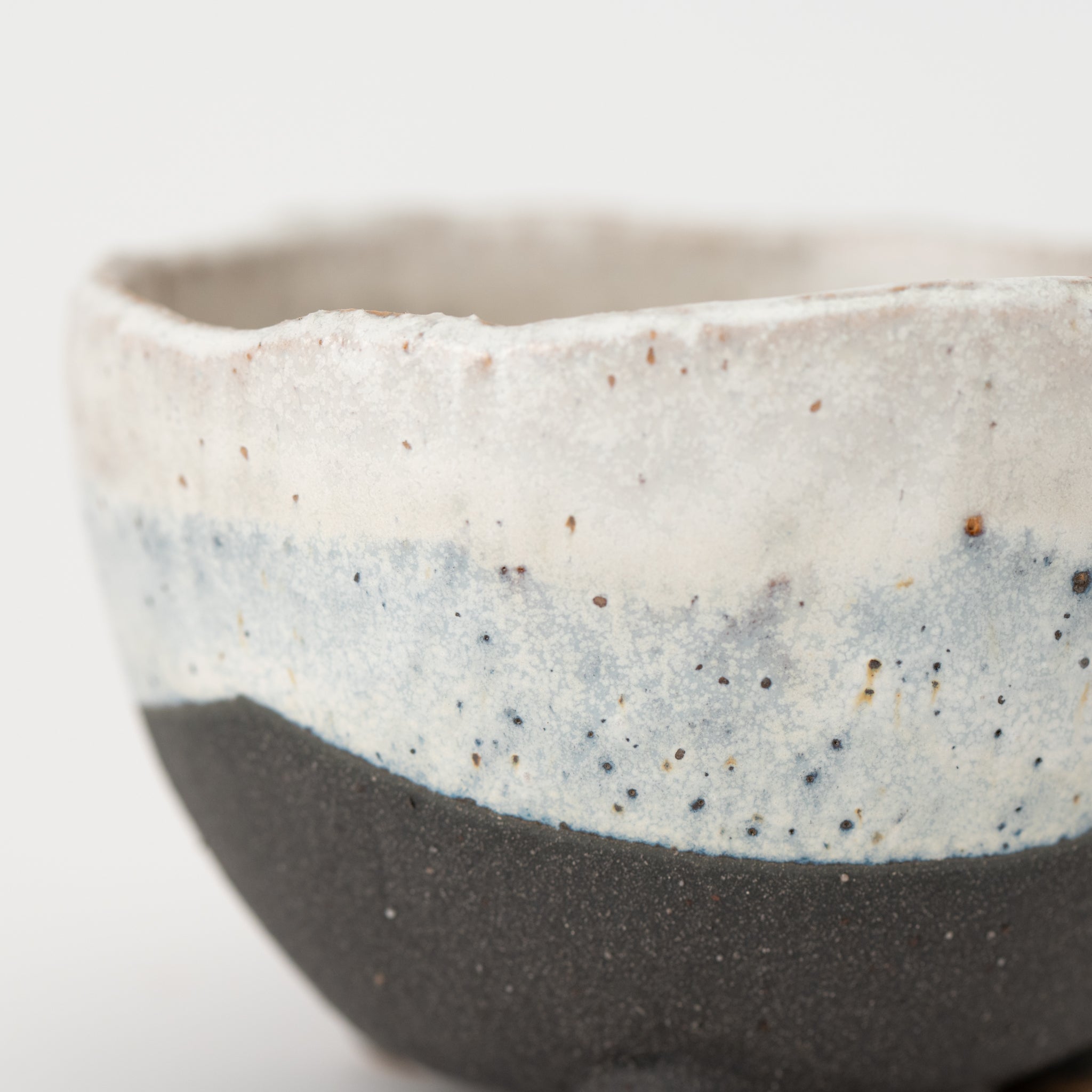 Naginowa Shigaraki Ware Black Wave Triple Legged Japanese Bonsai Pot 4.5 in.