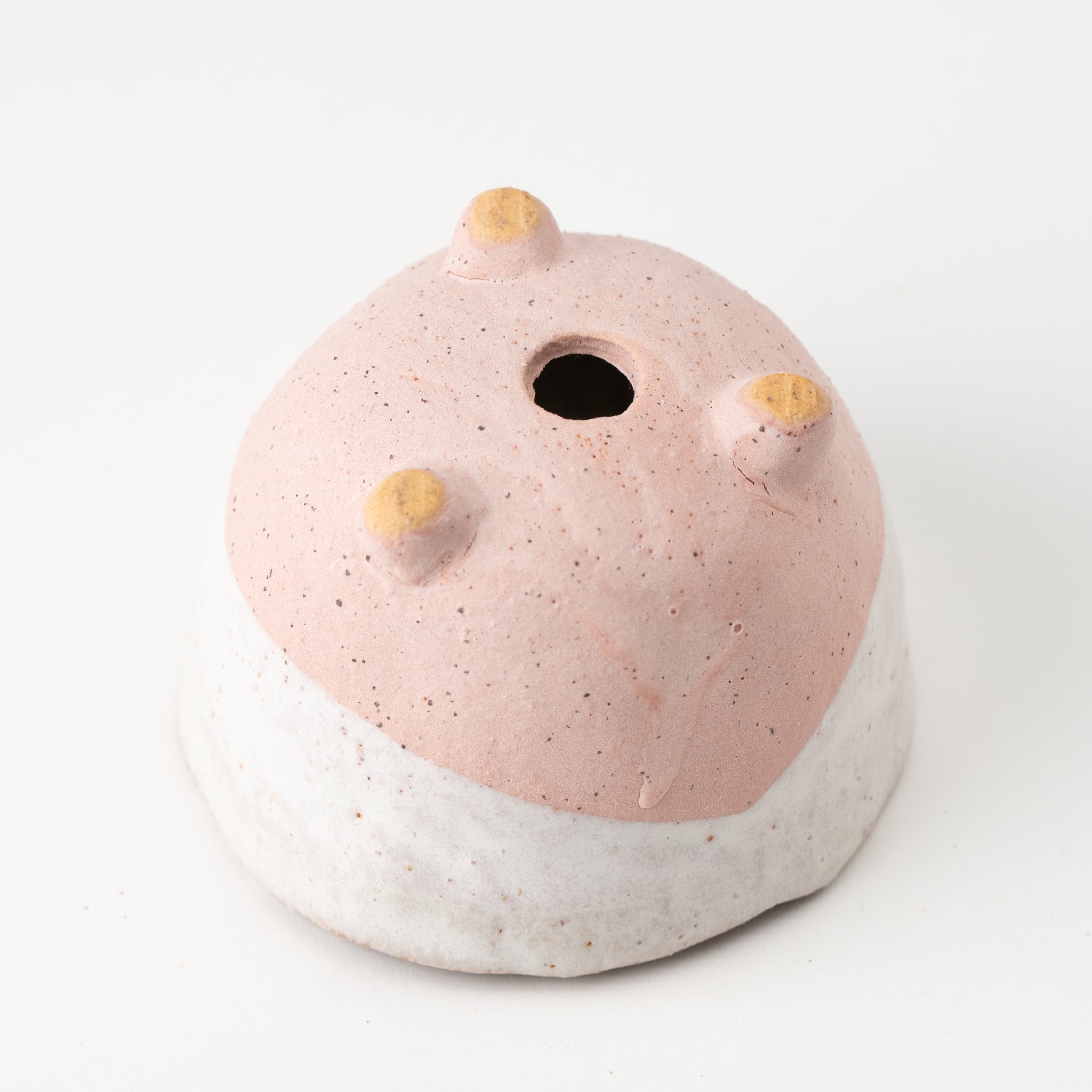 Naginowa Shigaraki Ware Pink Tripple Legged Japanese Bonsai Pot 4.5 in.