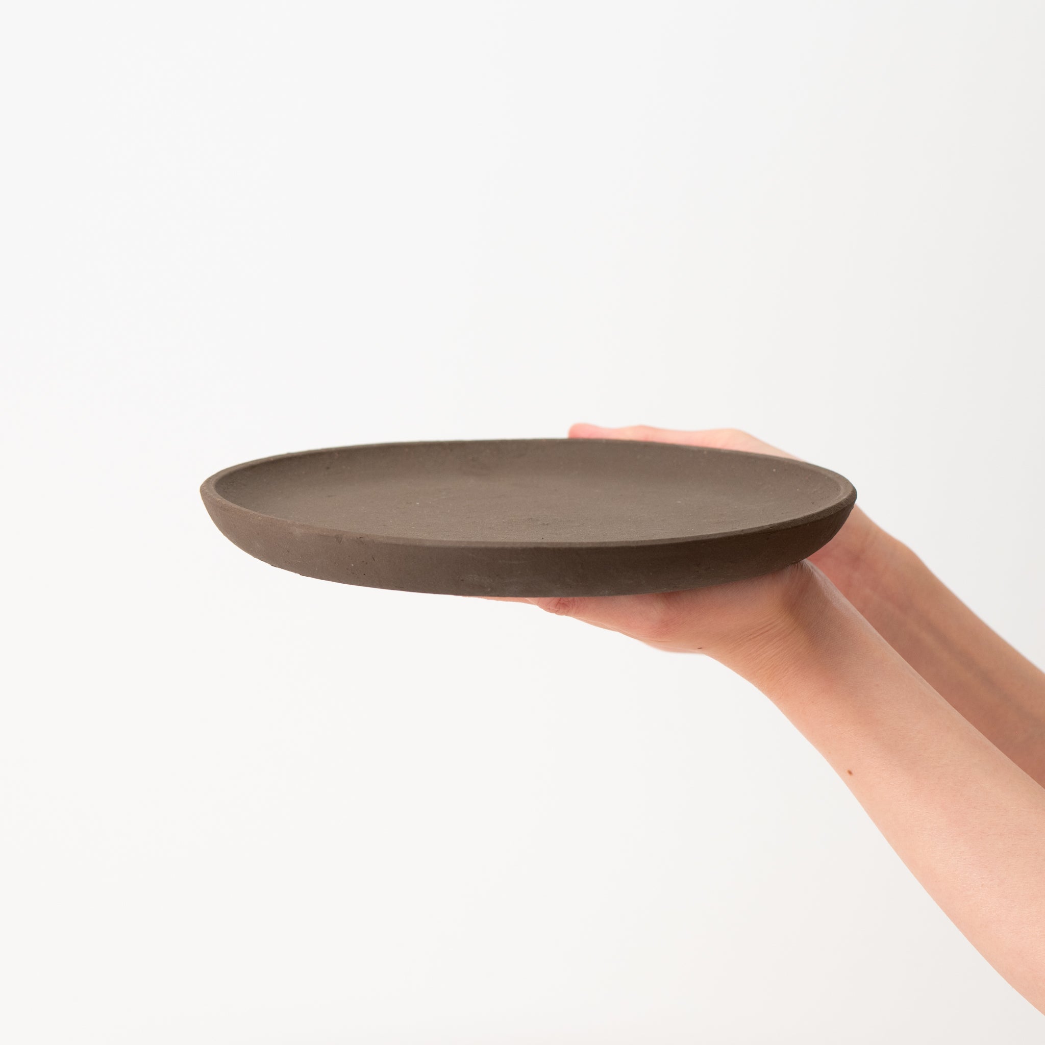 Naginowa Shigaraki Ware Burnt Saucer Japanese Bonsai Pot 8.5 in.