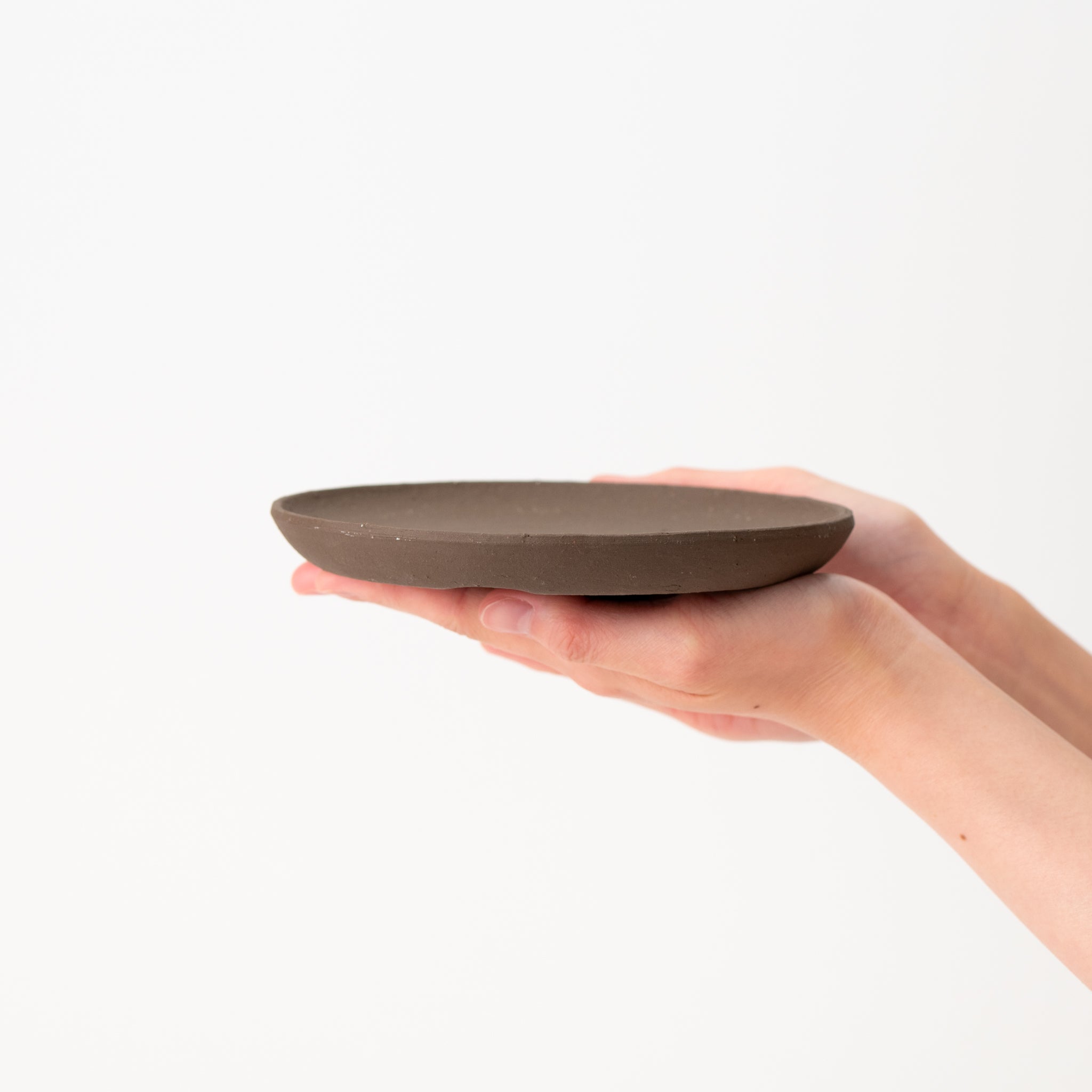 Naginowa Shigaraki Ware Burnt Saucer Japanese Bonsai Pot 6.1 in.