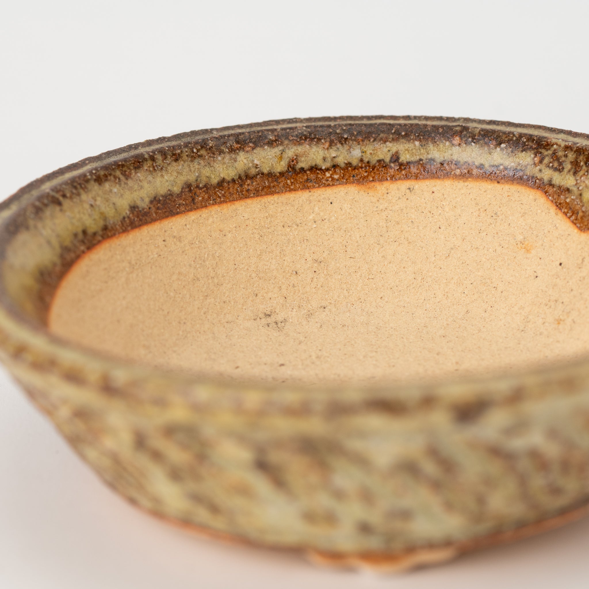 Naginowa Shigaraki Ware Curve Shaped Japanese Bonsai Pot Set of 3