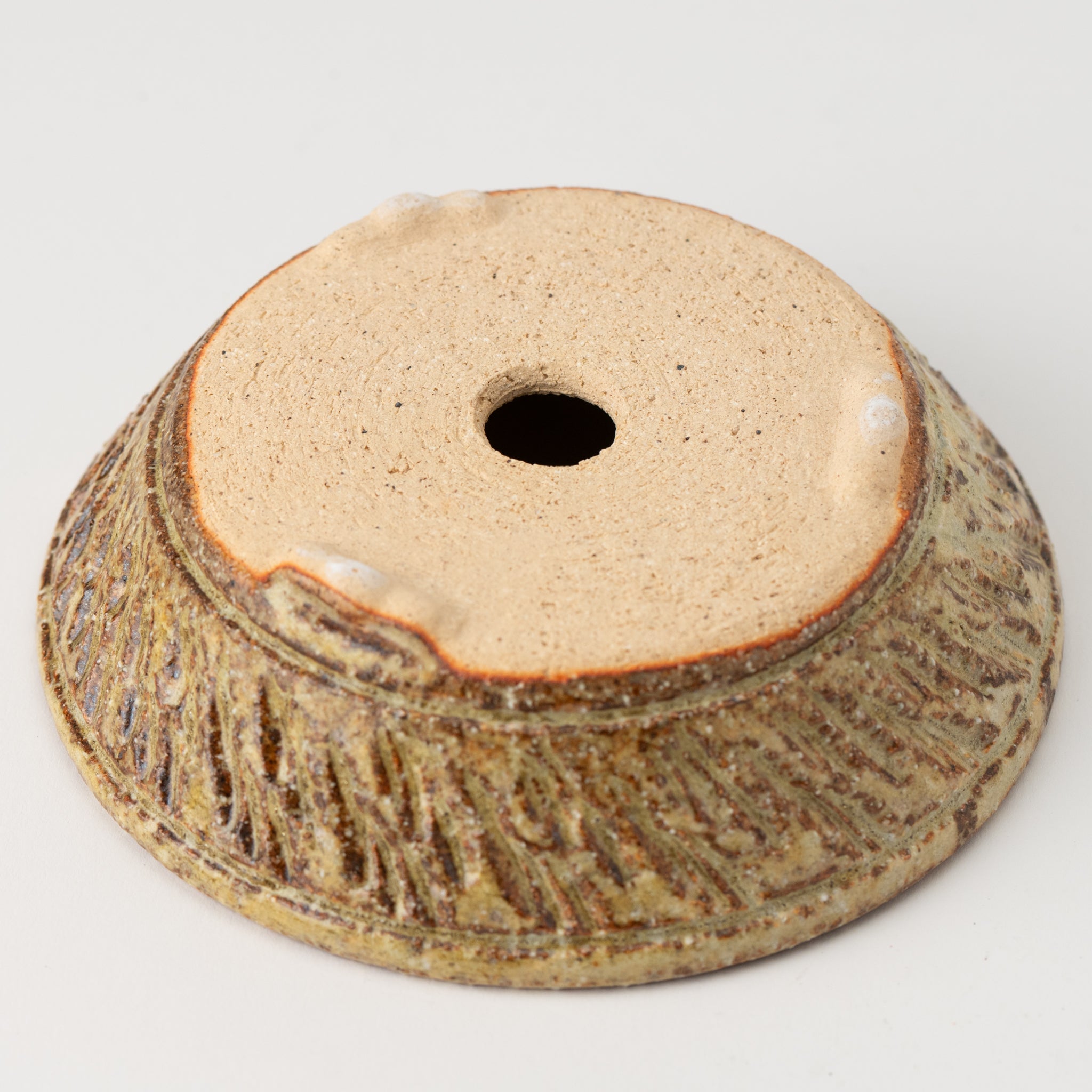 Naginowa Shigaraki Ware Curve Shaped Japanese Bonsai Pot Set of 3