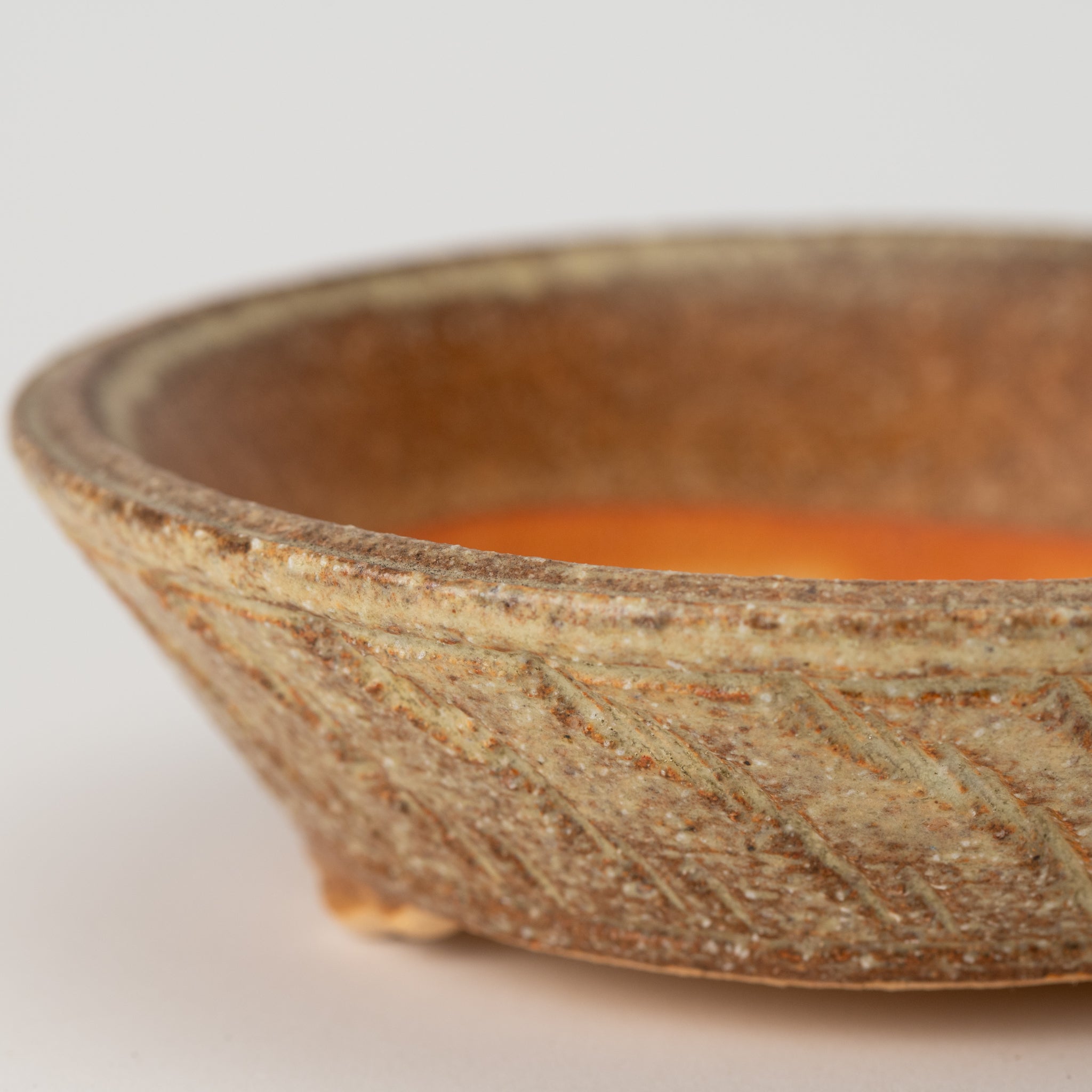 Naginowa Shigaraki Ware Curve Shaped Japanese Bonsai Pot Set of 3