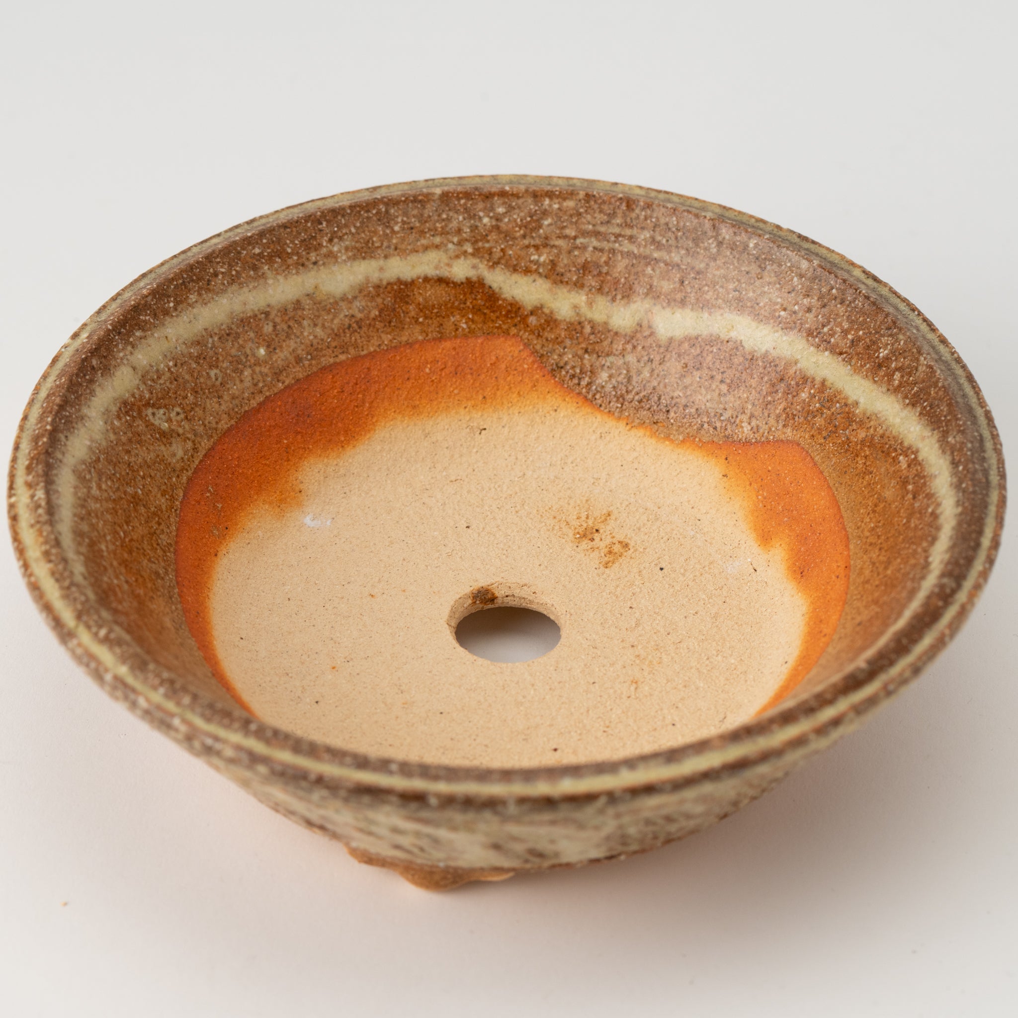 Naginowa Shigaraki Ware Curve Shaped Japanese Bonsai Pot Set of 3