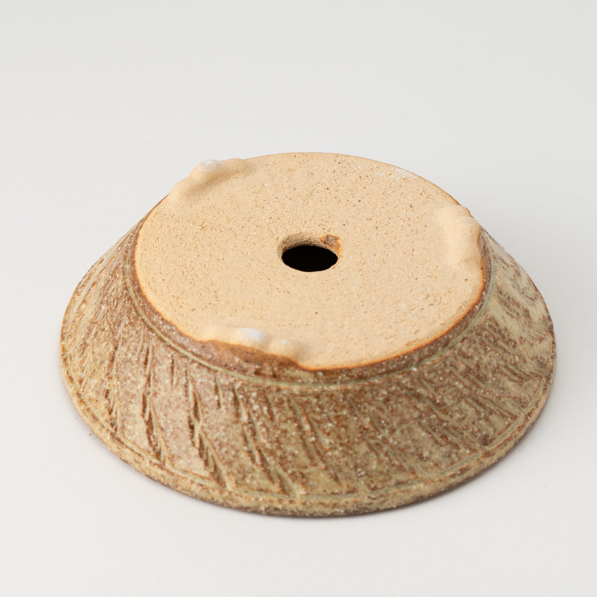 Naginowa Shigaraki Ware Curve Shaped Japanese Bonsai Pot Set of 3