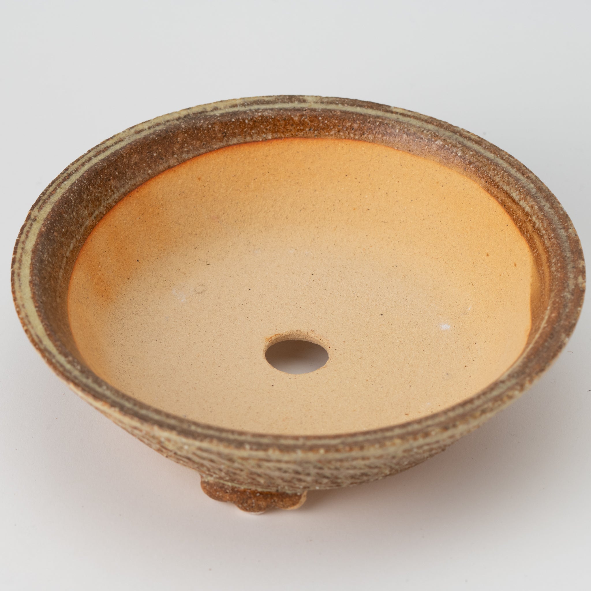 Naginowa Shigaraki Ware Curve Shaped Japanese Bonsai Pot Set of 3