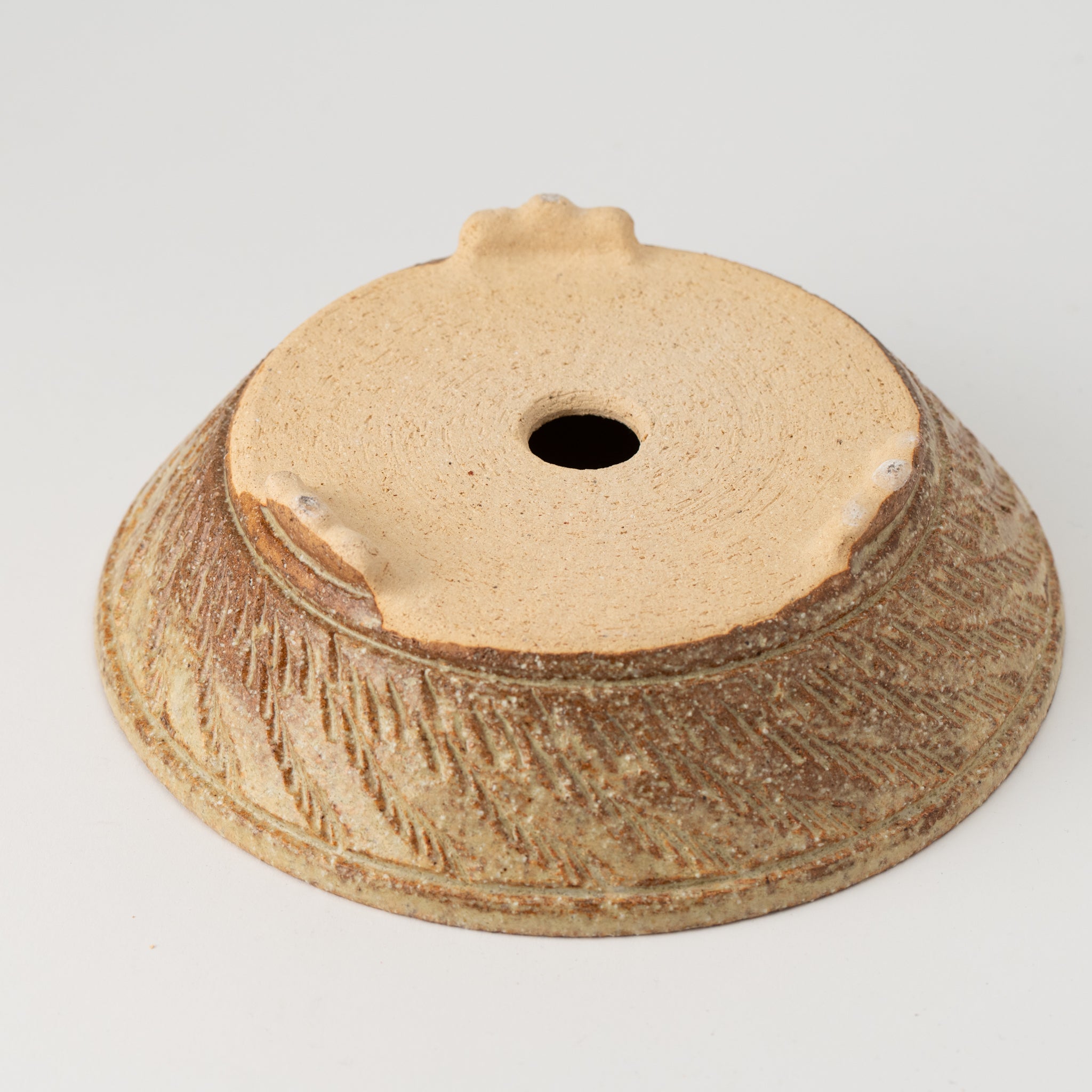 Naginowa Shigaraki Ware Curve Shaped Japanese Bonsai Pot Set of 3