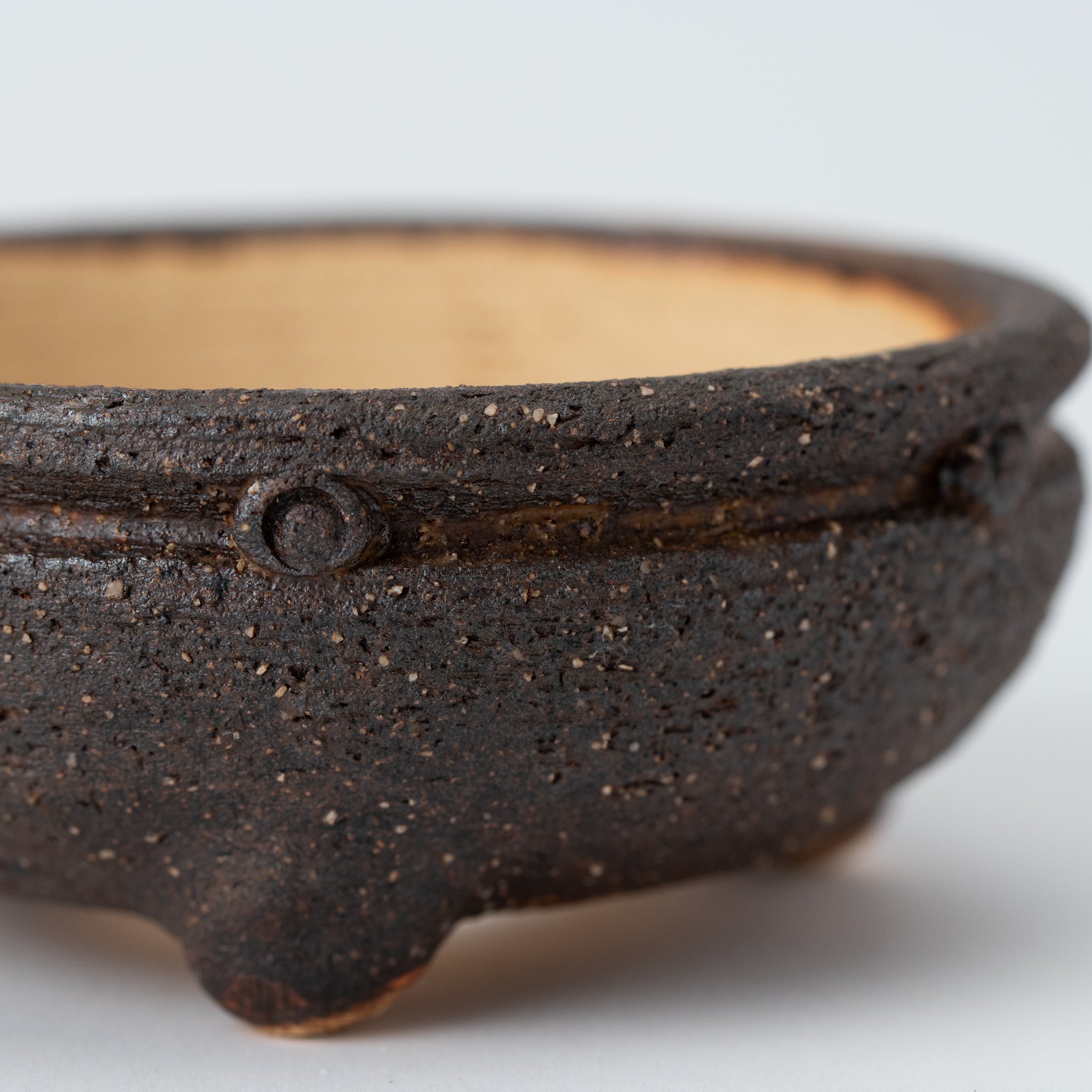 Naginowa Shigaraki Ware Komon Japanese Bonsai Pot Set of 3