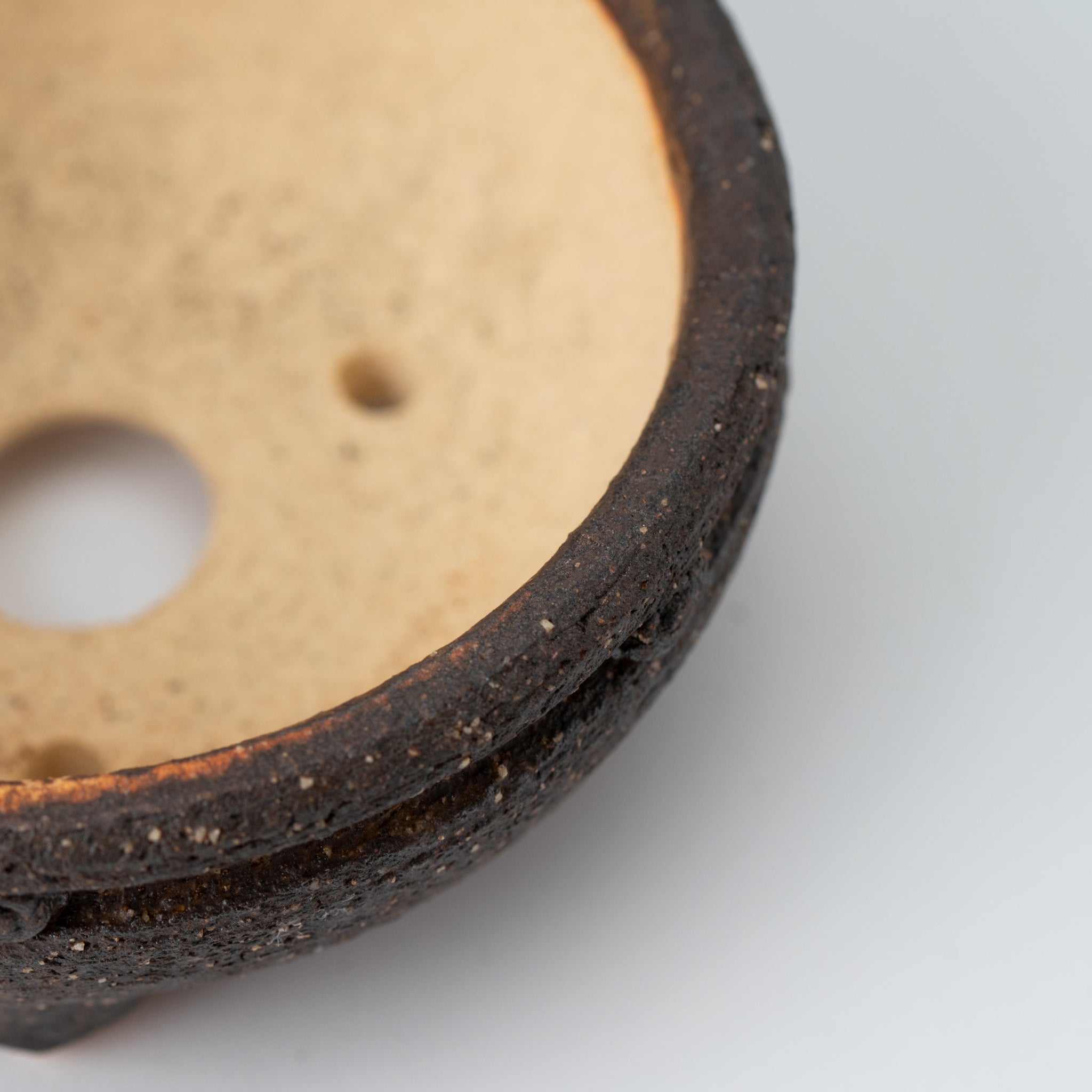 Naginowa Shigaraki Ware Komon Japanese Bonsai Pot Set of 3