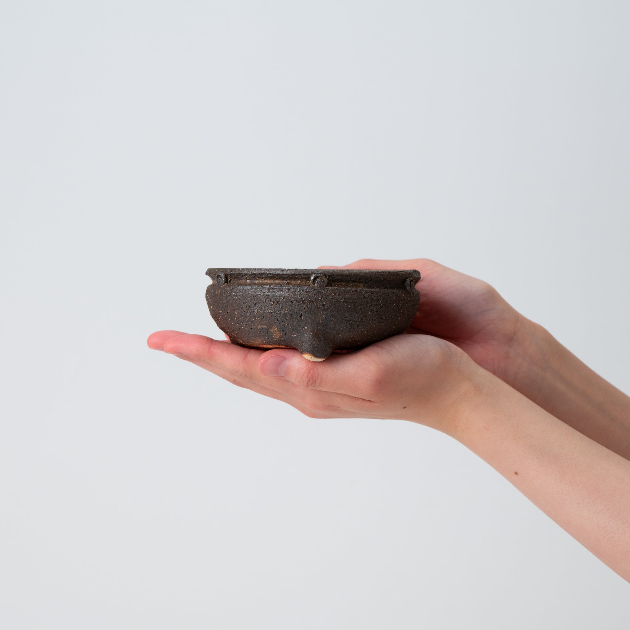 Naginowa Shigaraki Ware Komon Japanese Bonsai Pot Set of 3