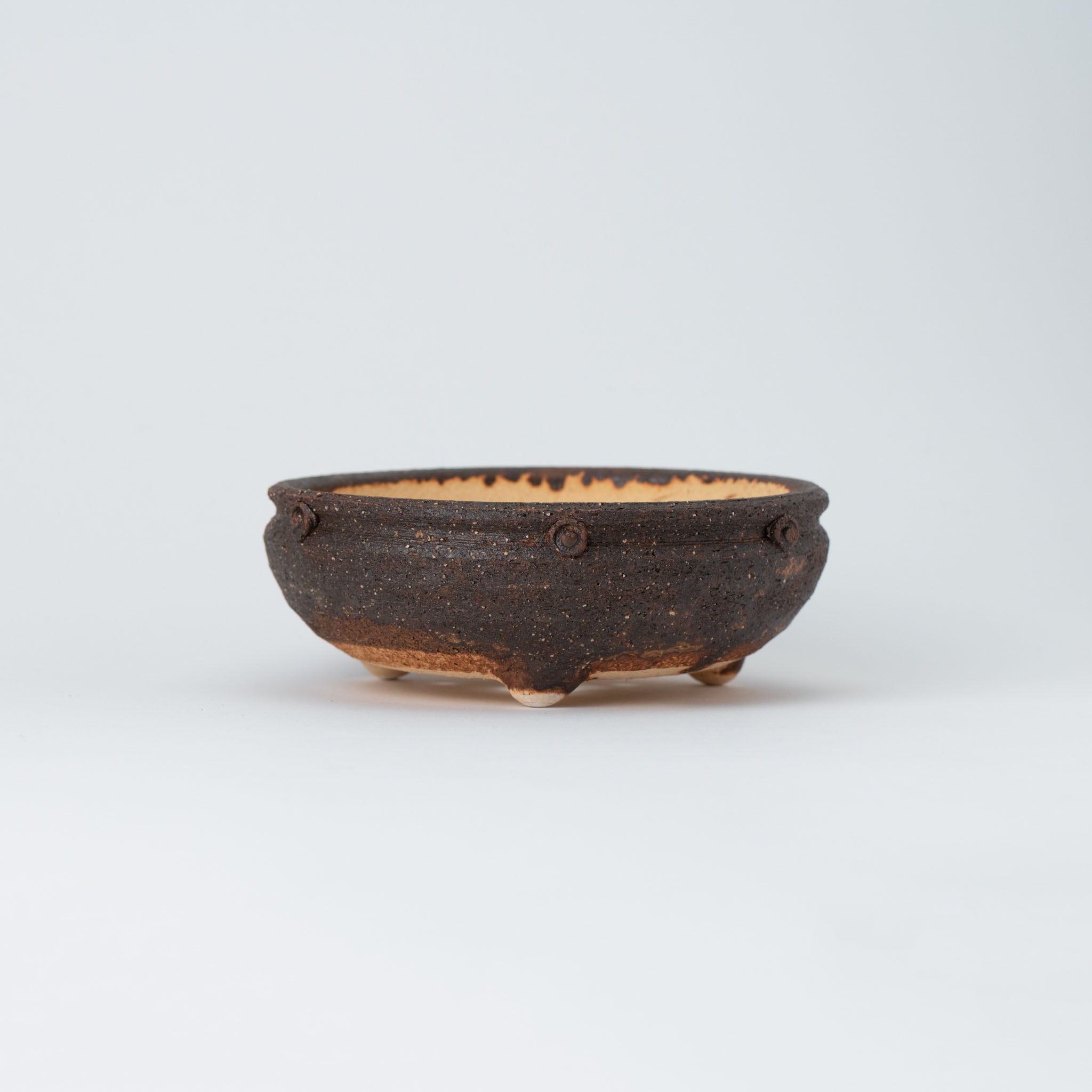 Naginowa Shigaraki Ware Komon Japanese Bonsai Pot Set of 3